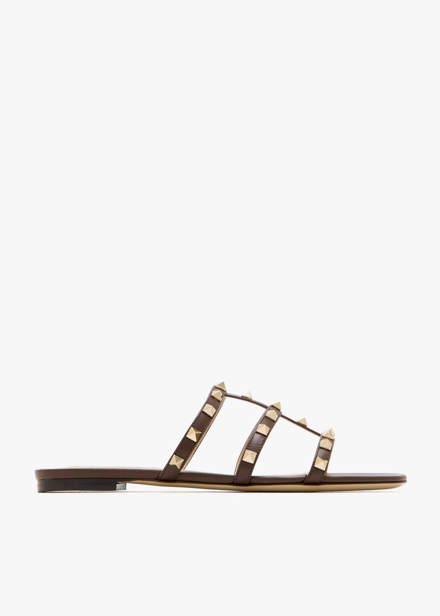 

Rockstud flat sandals, Brown
