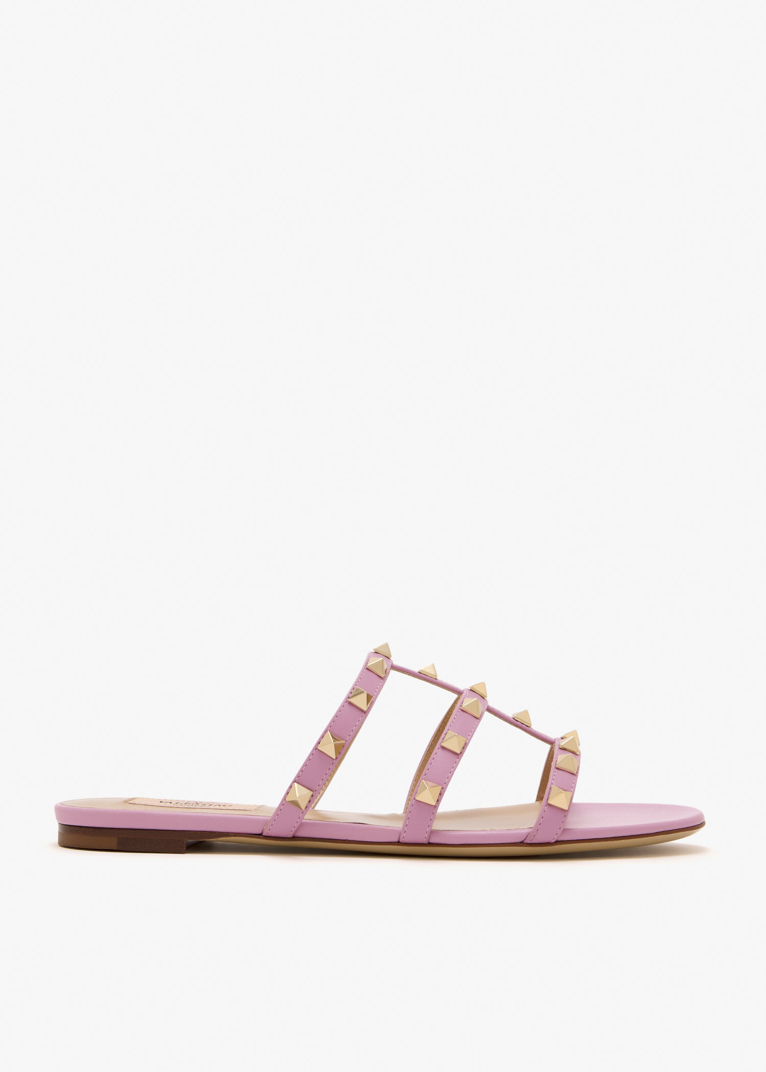 

Rockstud flat sandals, Pink