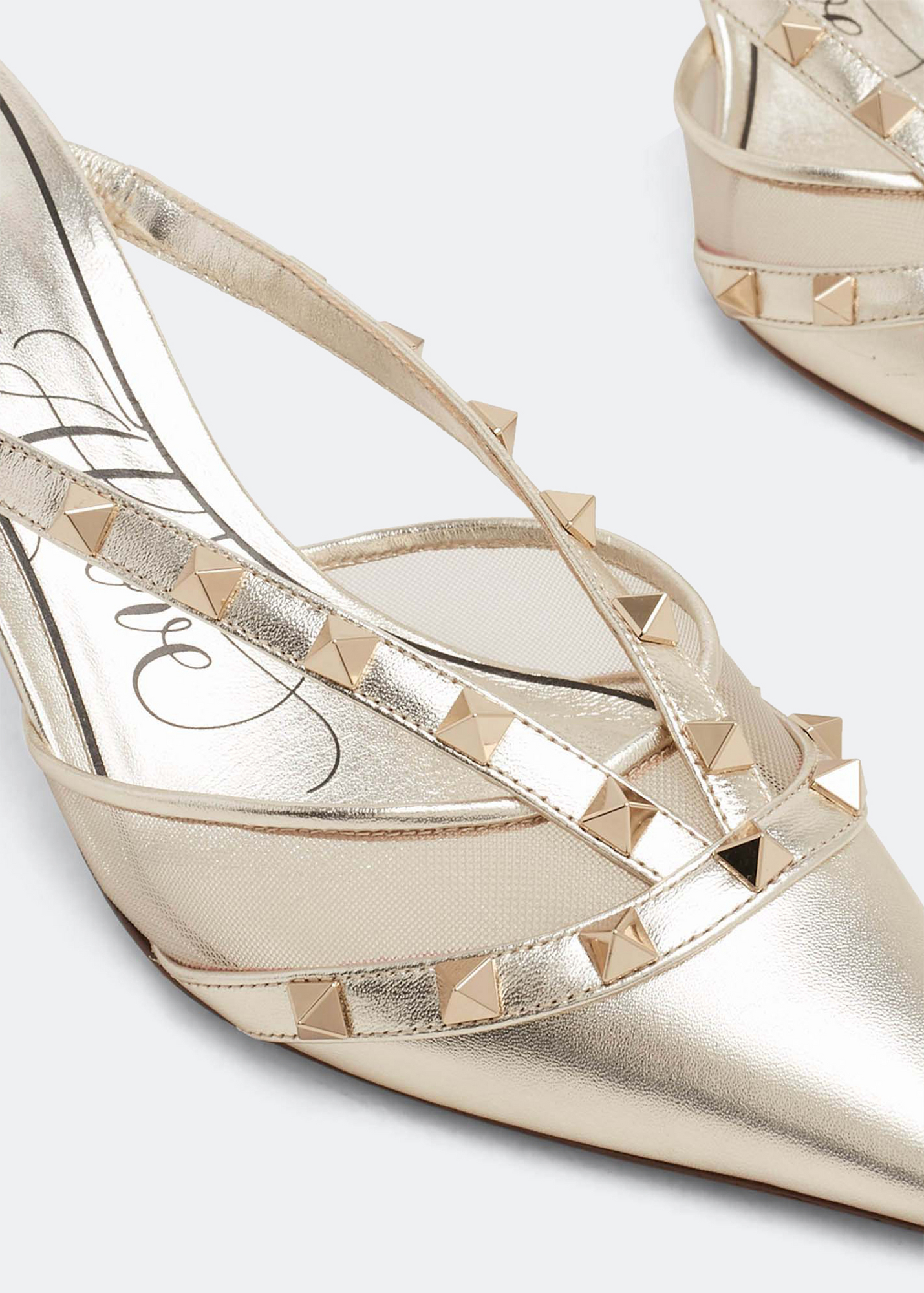 

Rockstud Alcove mules, Gold