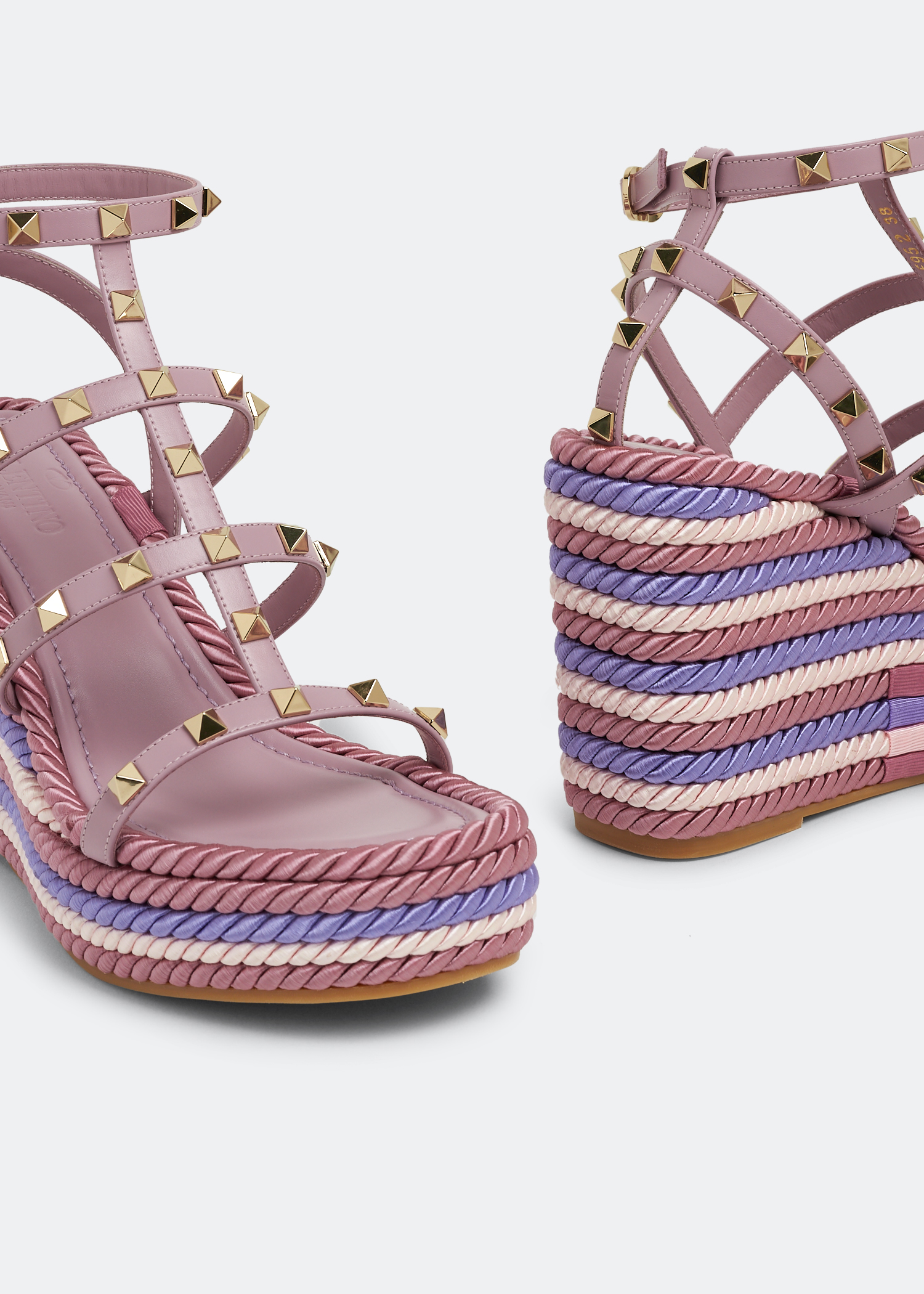 

Rockstud wedge sandals, Purple