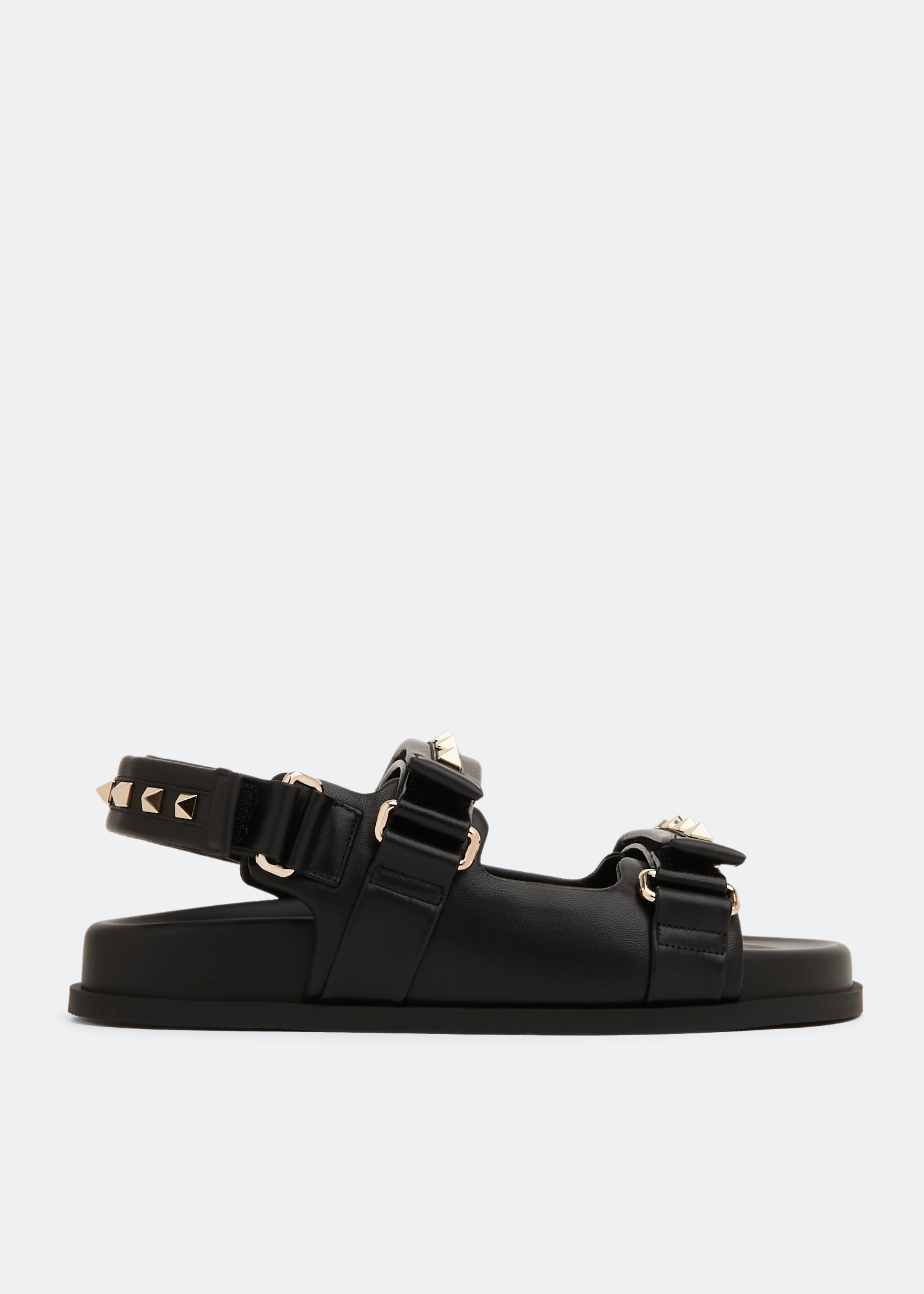 

Rockstud flat sandals, Black