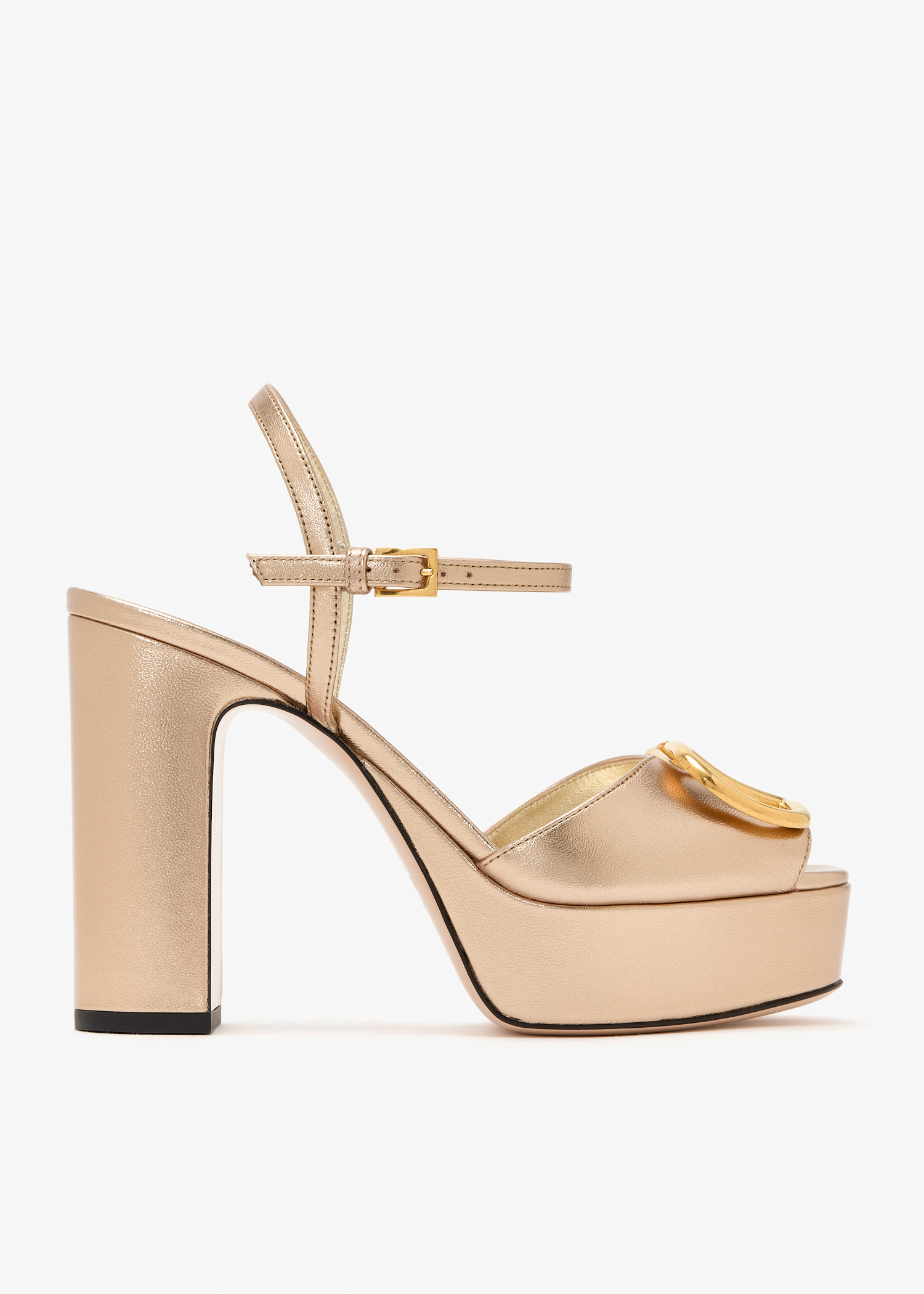

VLogo Signature platform sandals, Metallic