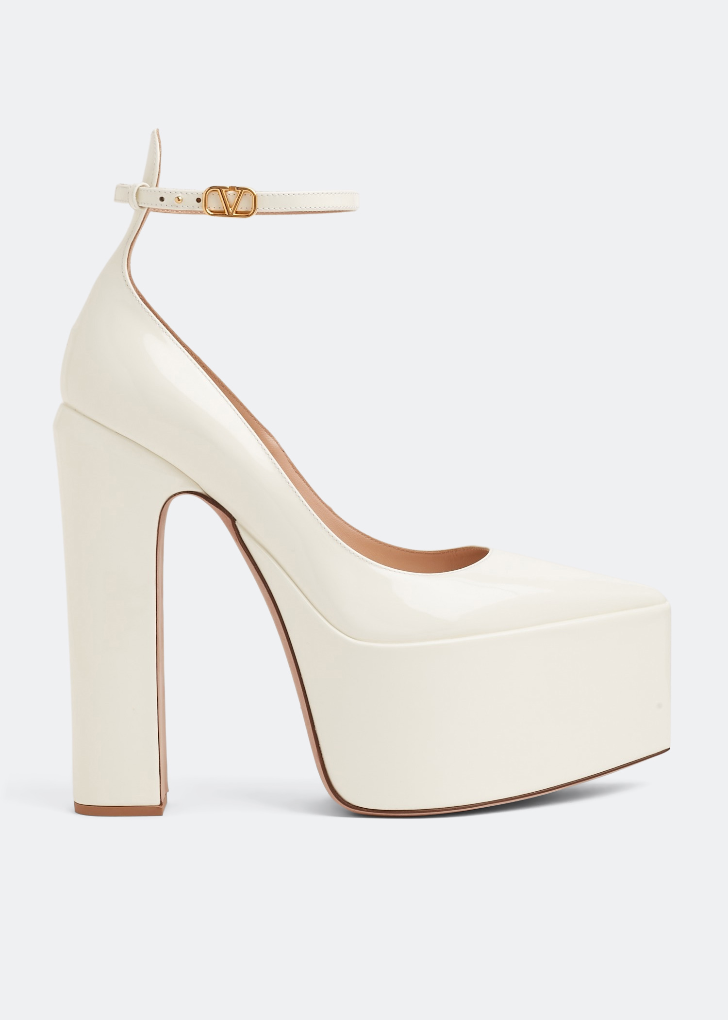 

Tan-Go platform pumps, White