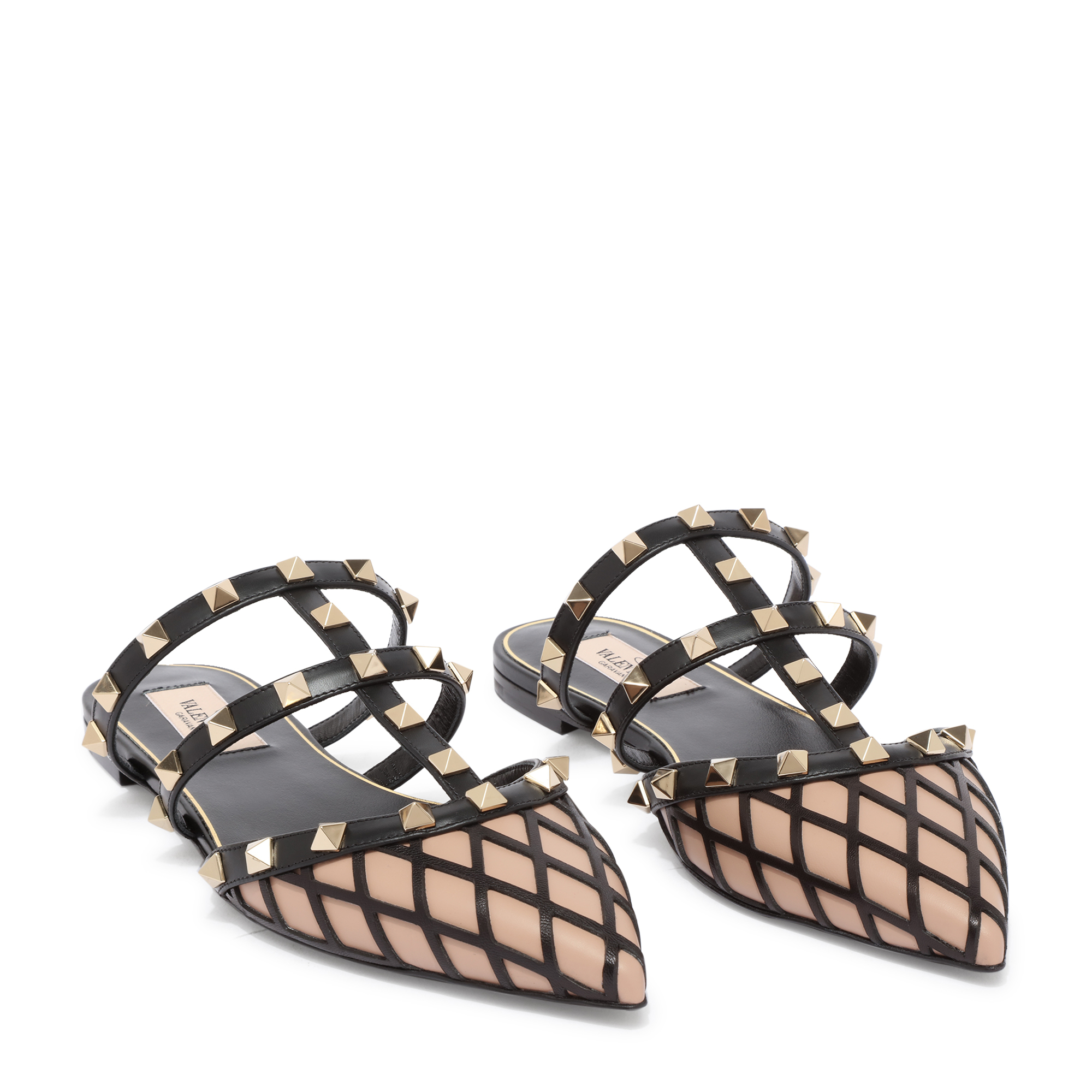 

Rockstud flat mules, Black