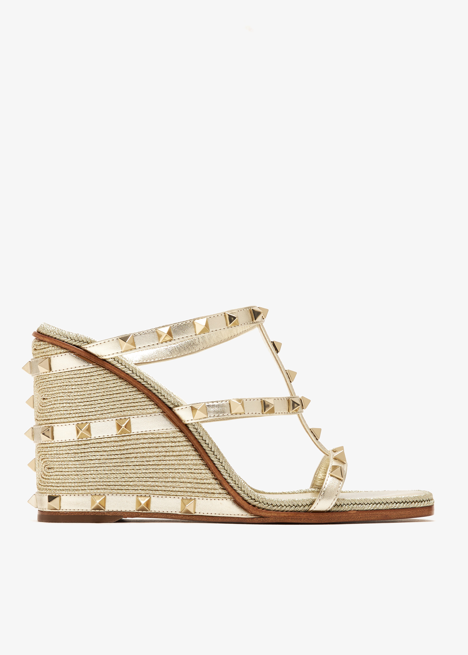 

Rockstud wedge espadrilles, Gold