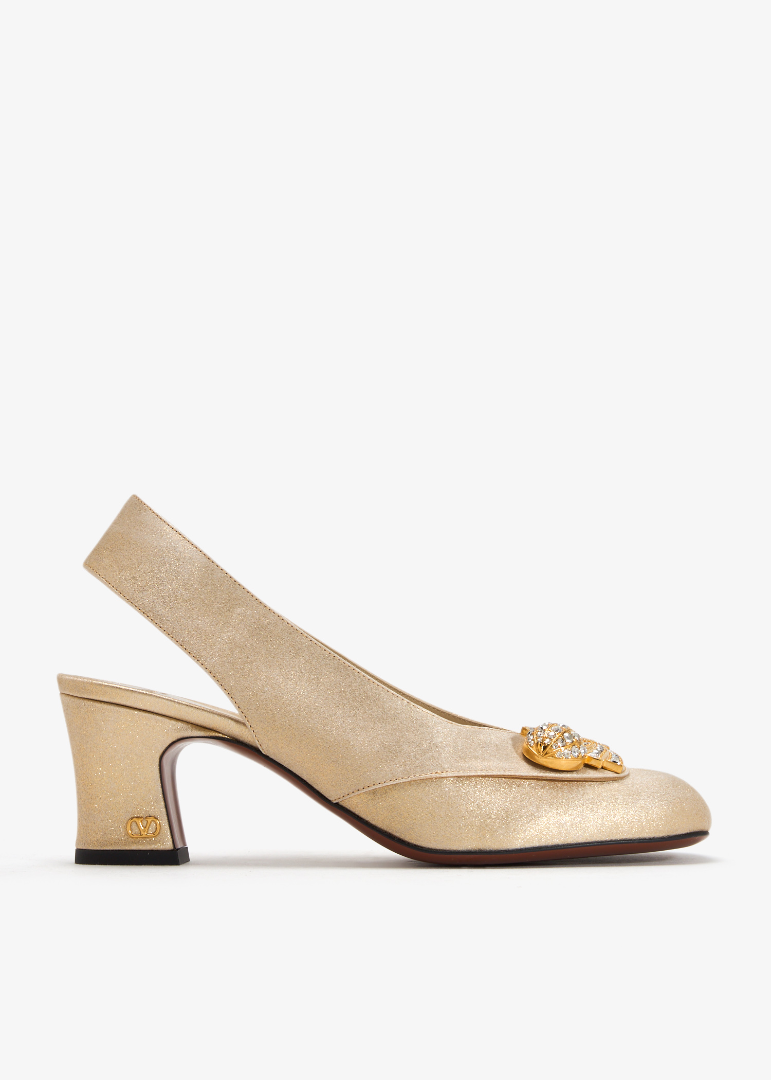 

Adamantine slingback pumps, Gold