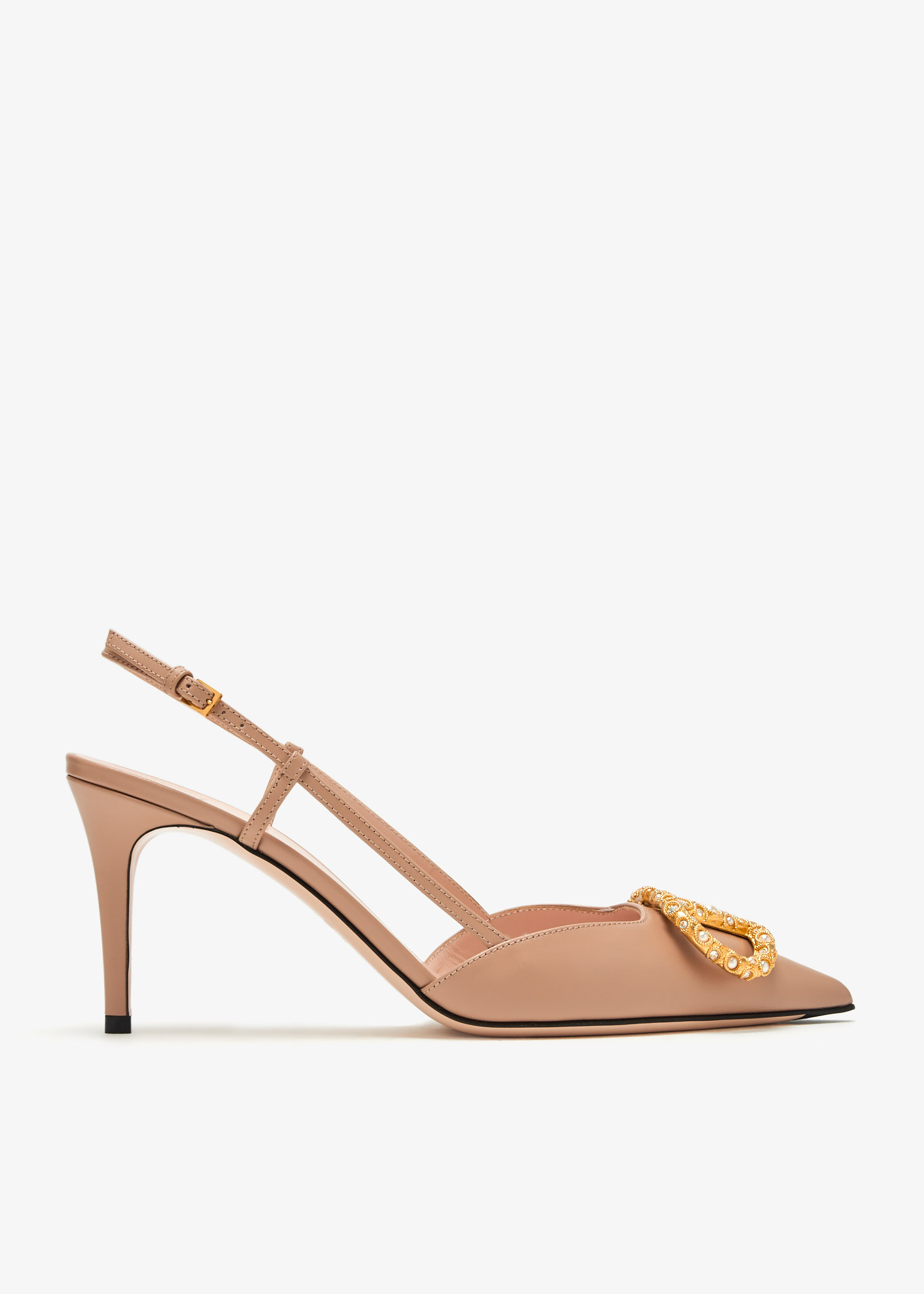 

VLogo Signature slingback pumps, Beige