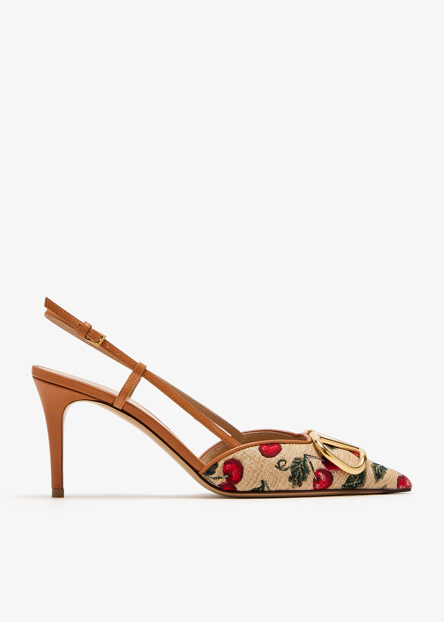 

VLogo Signature slingback pumps, Beige
