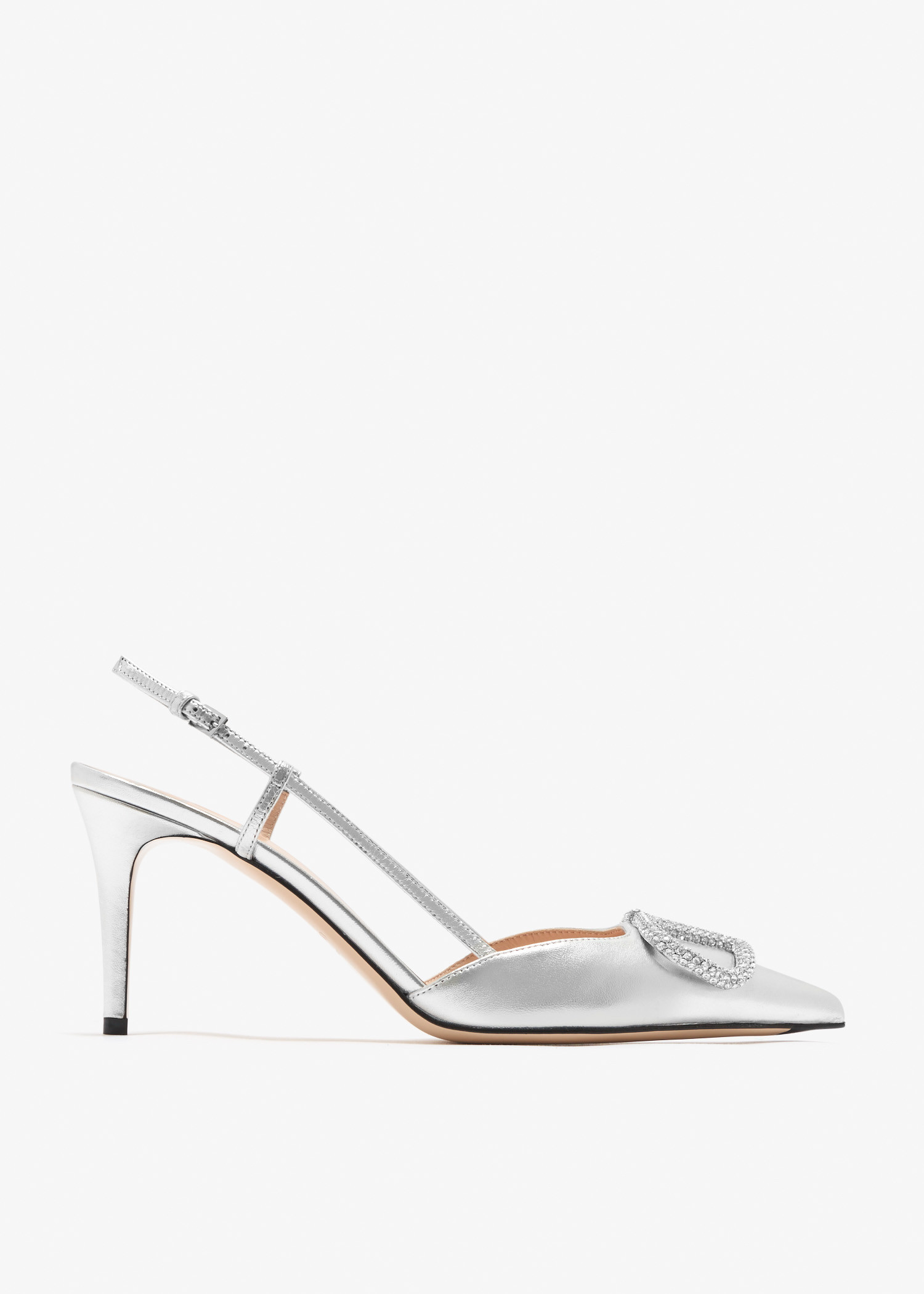 

VLogo Signature slingback pumps, Silver