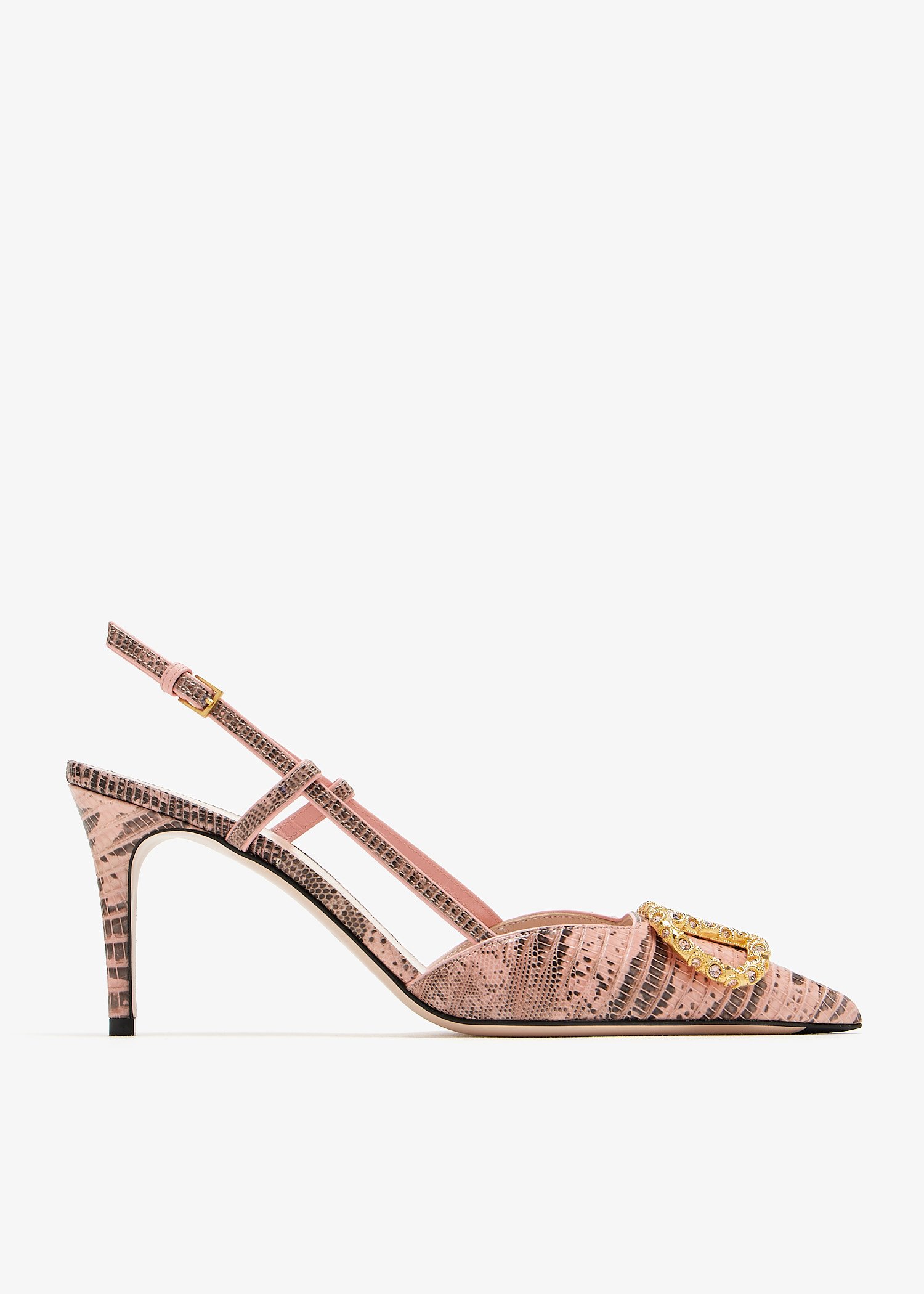 

VLogo Signature slingback pumps, Animal printed