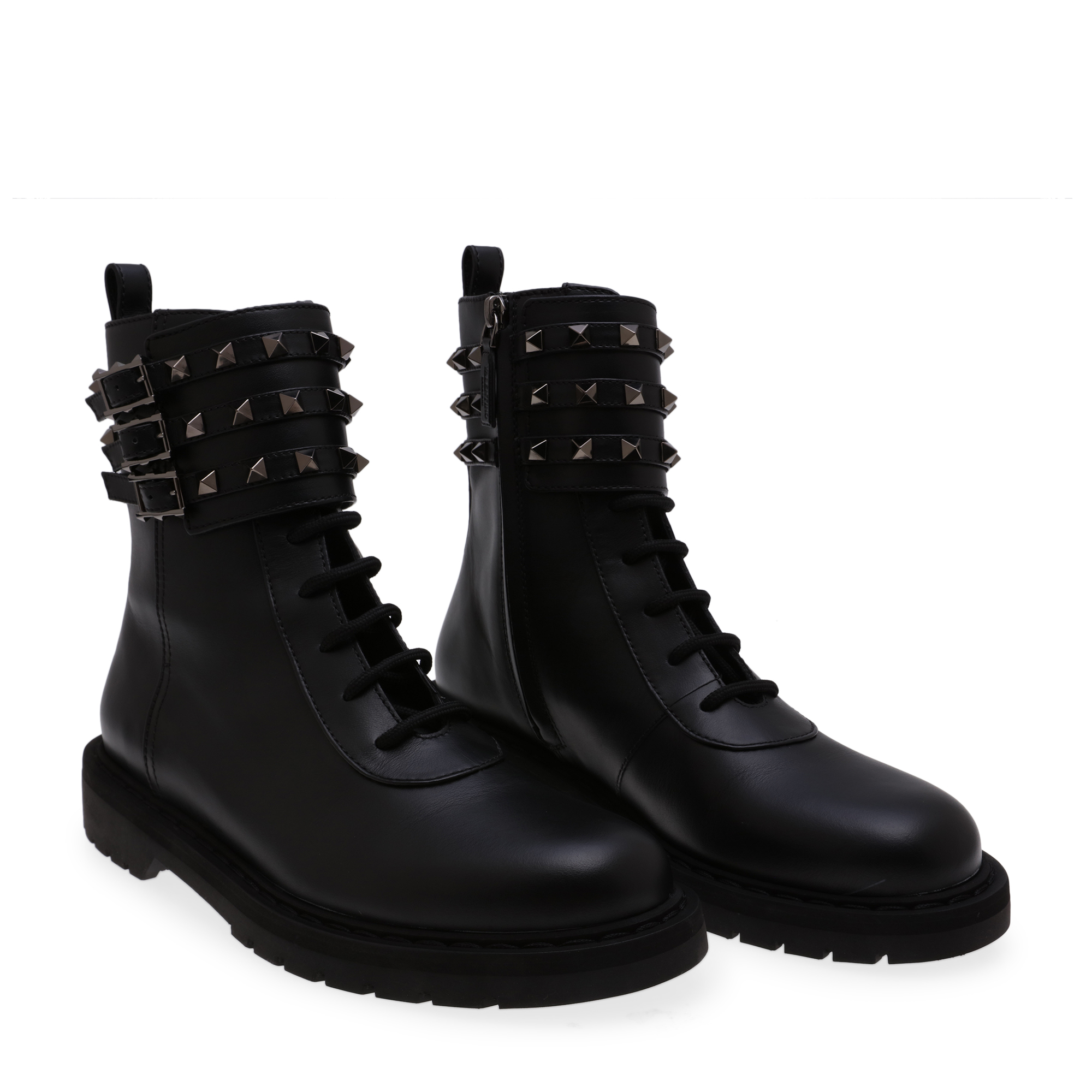 

Rockstud combat boots, Black
