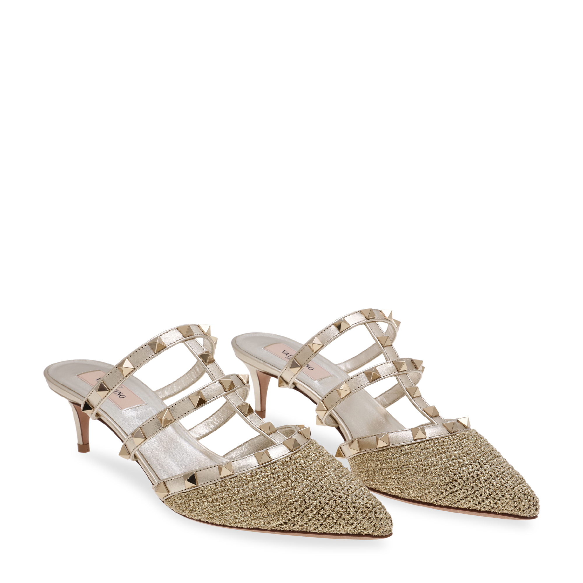 

Rockstud mules, Gold