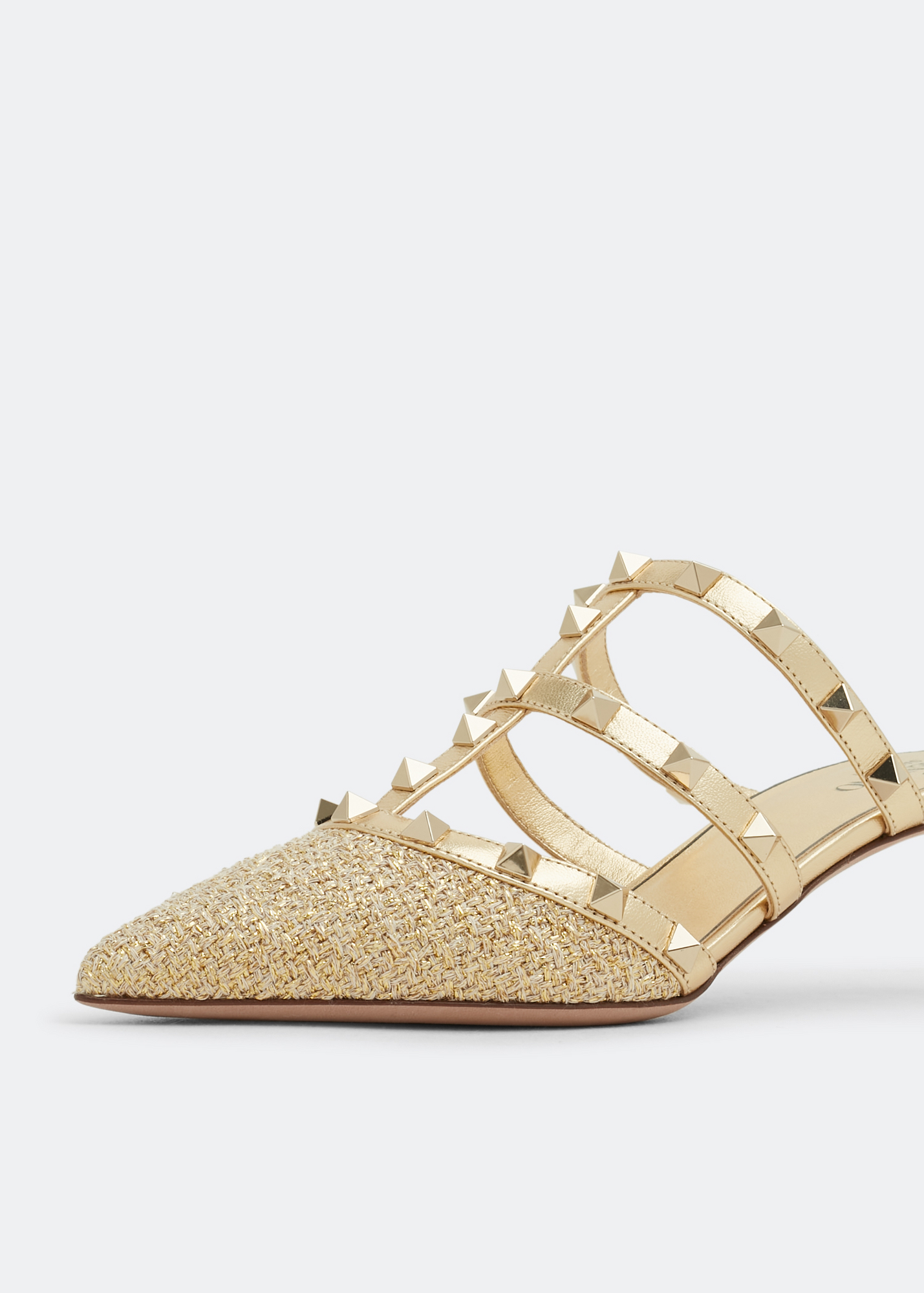 

Rockstud mules, Gold