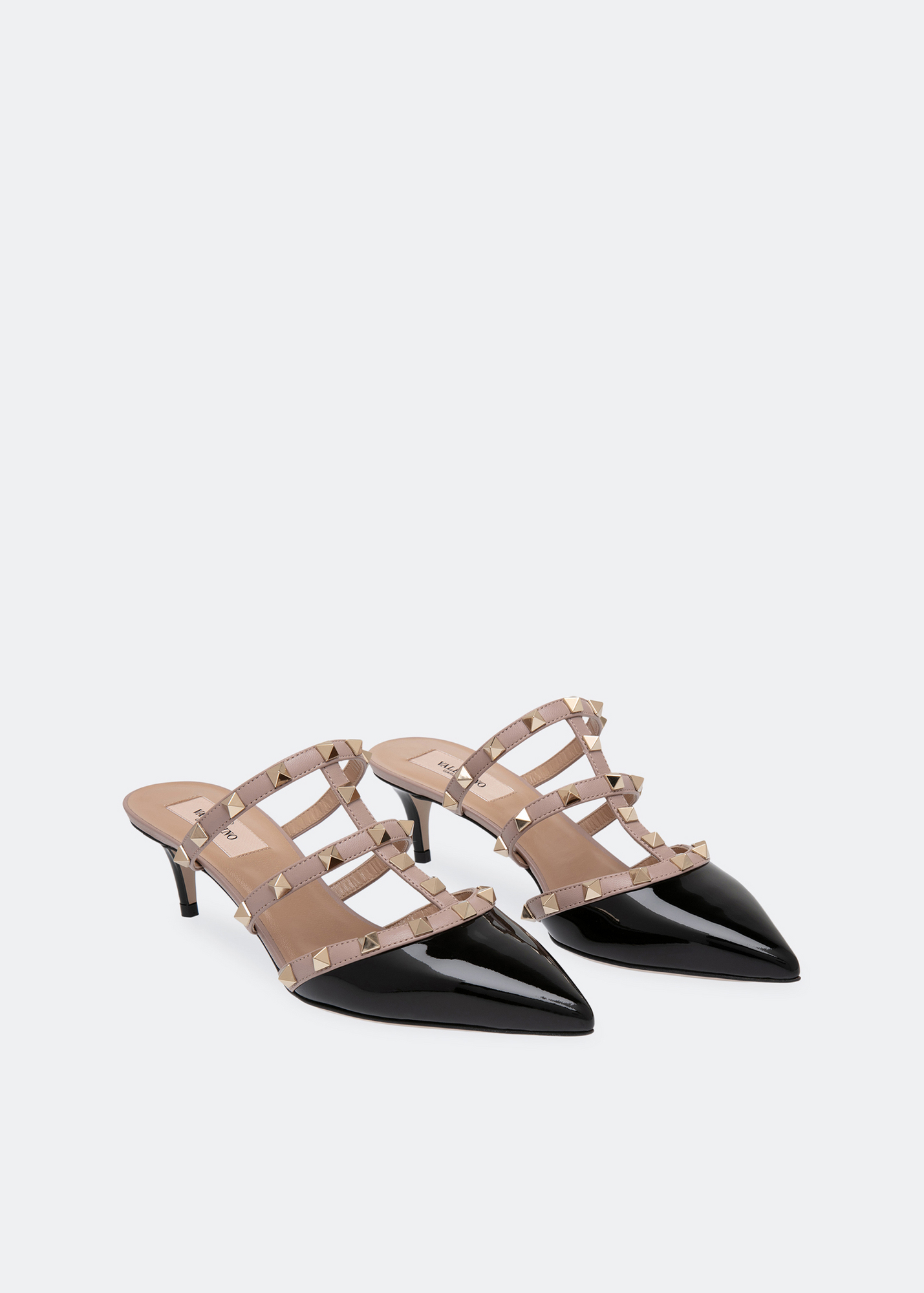

Rockstud leather mules, Black