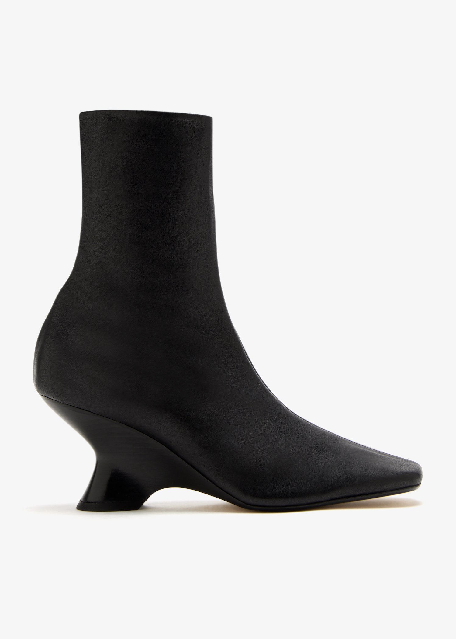 

Leather wedge boots, Black