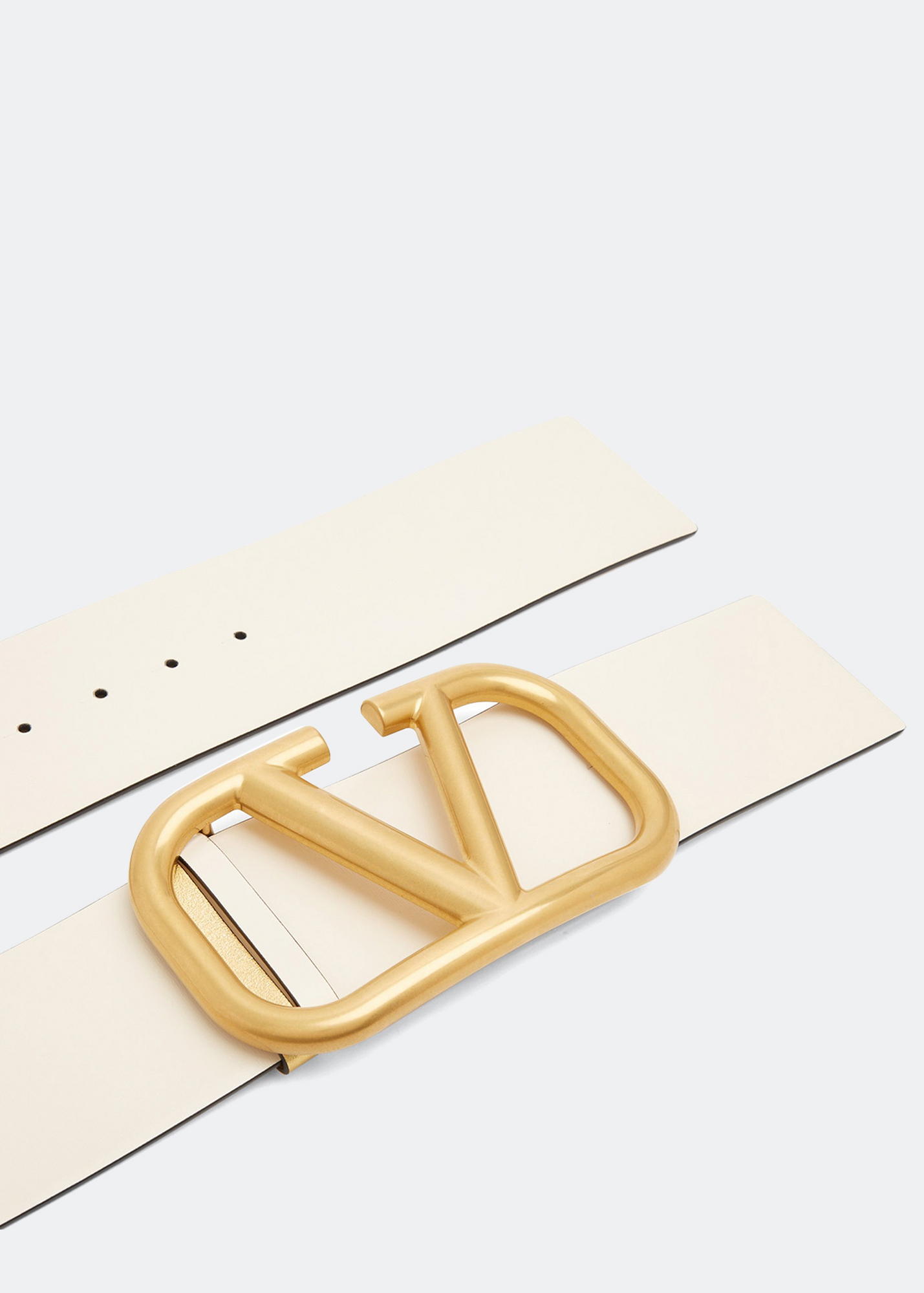 

VLogo Signature reversible belt, White