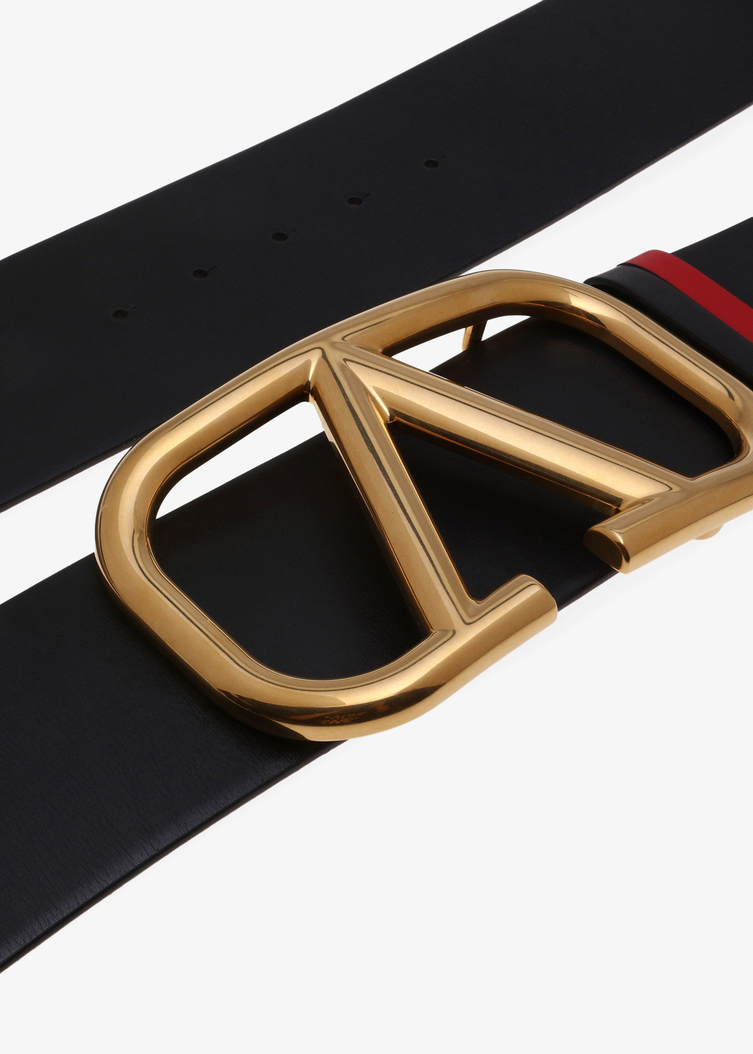 

VLogo leather belt, Black