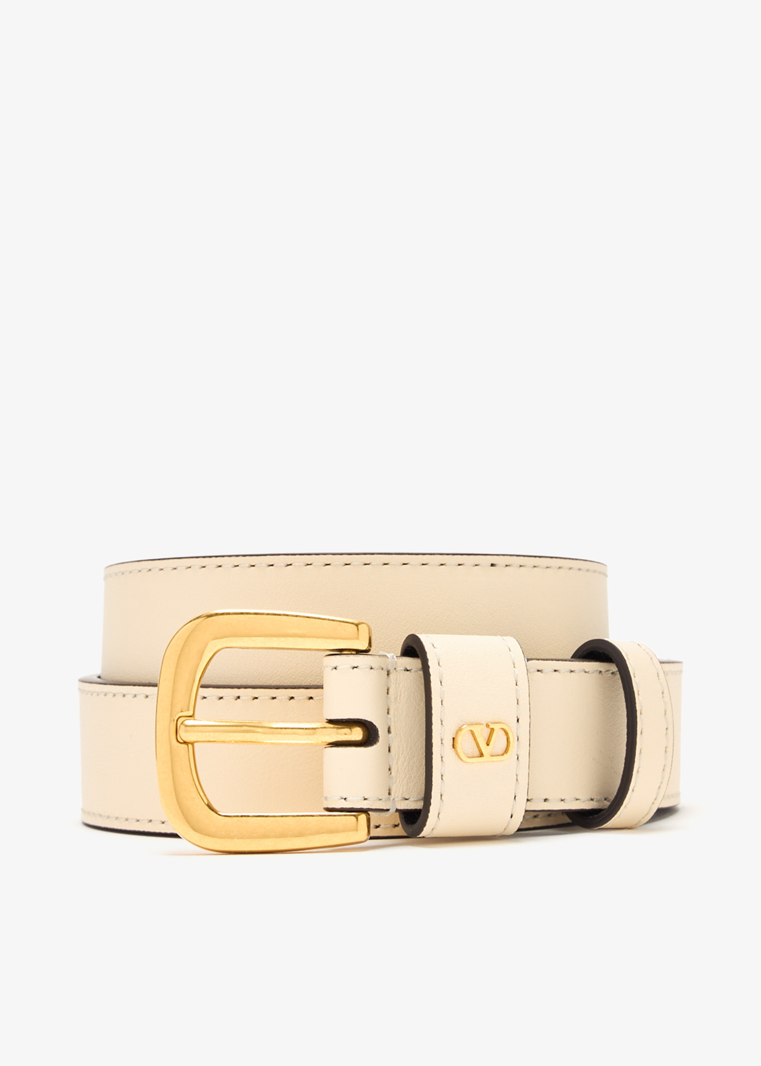 

VLogo Signature buckle belt, Cream