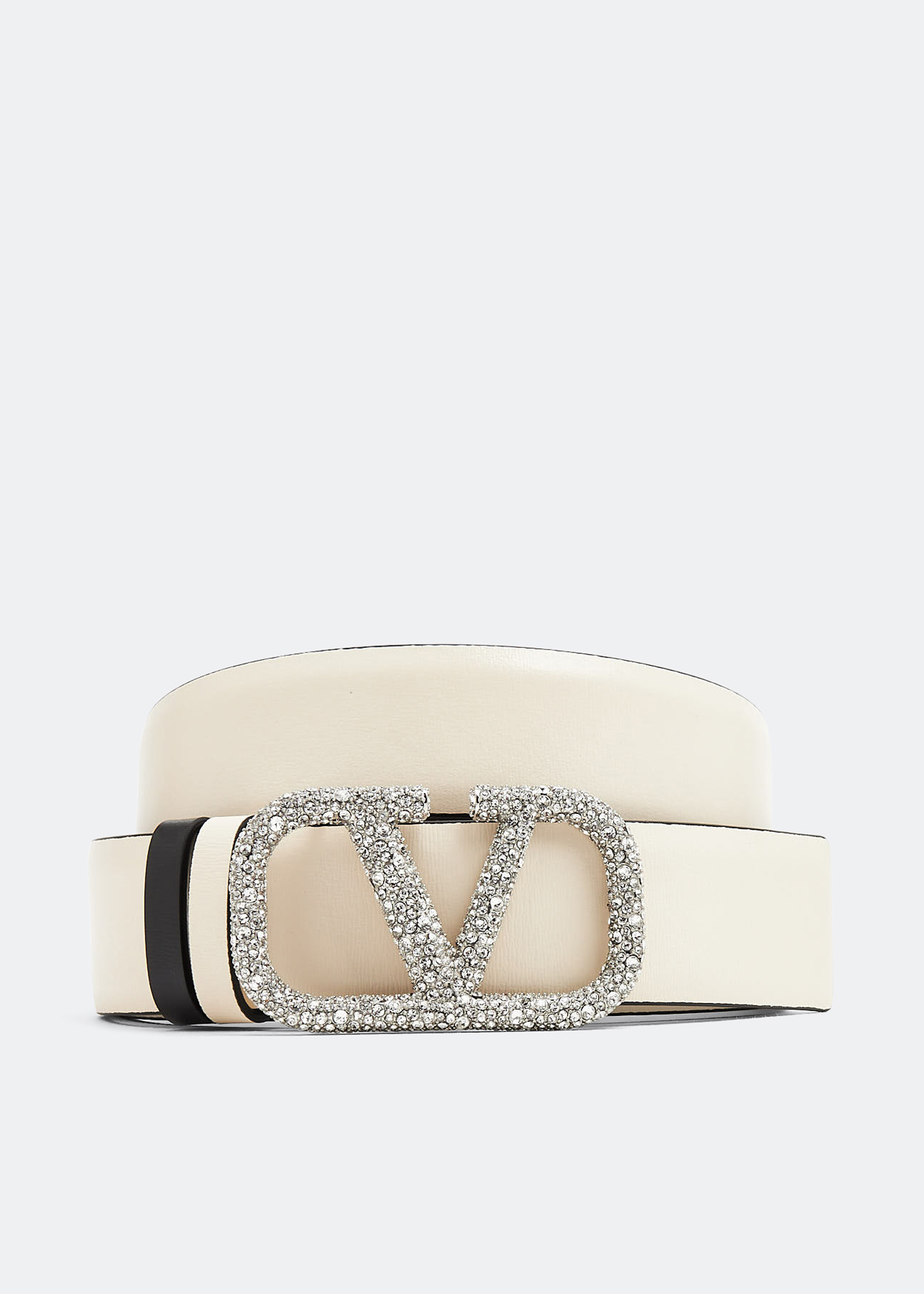 

VLogo Signature reversible belt, White