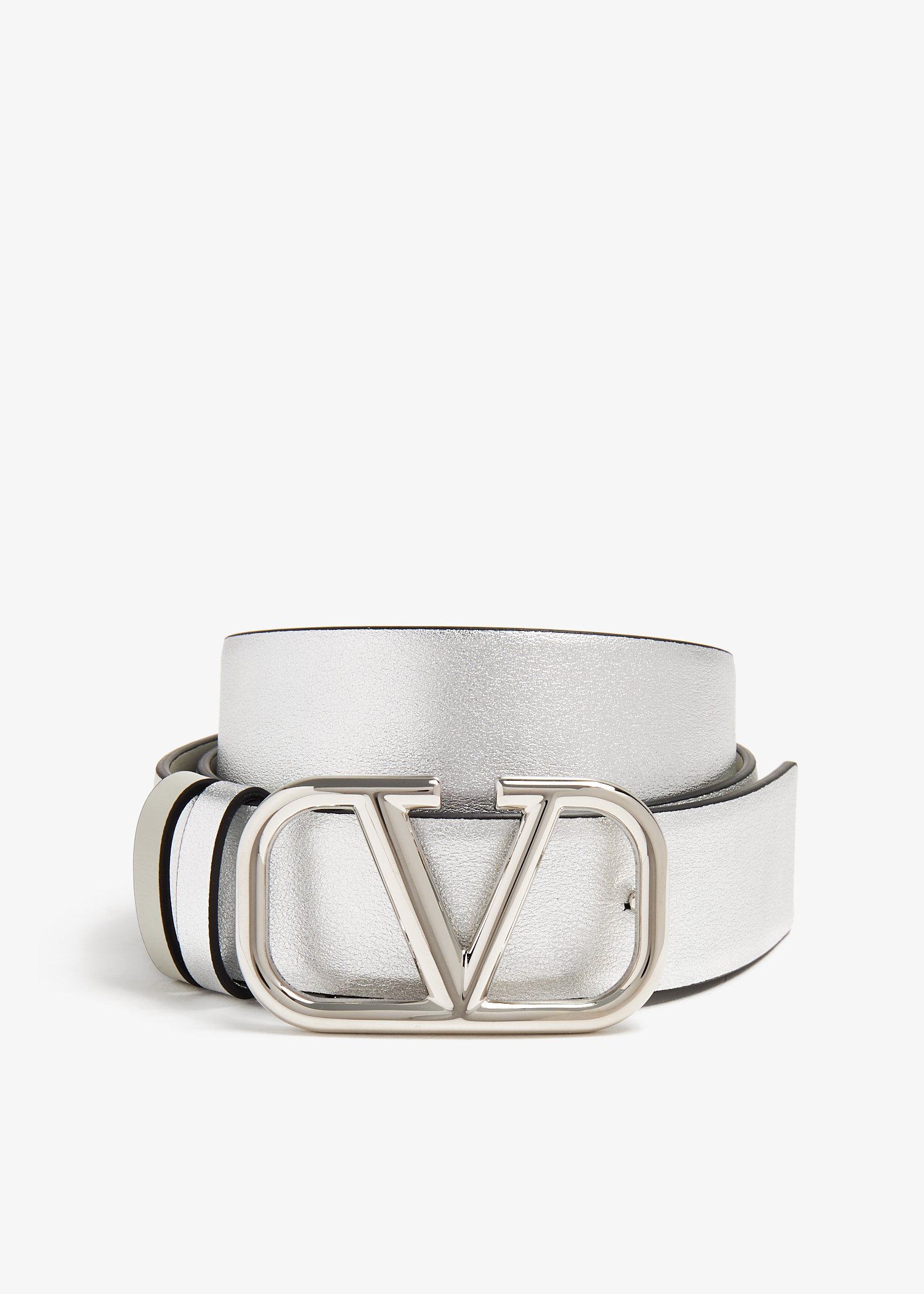 

VLogo Signature reversible belt, Silver