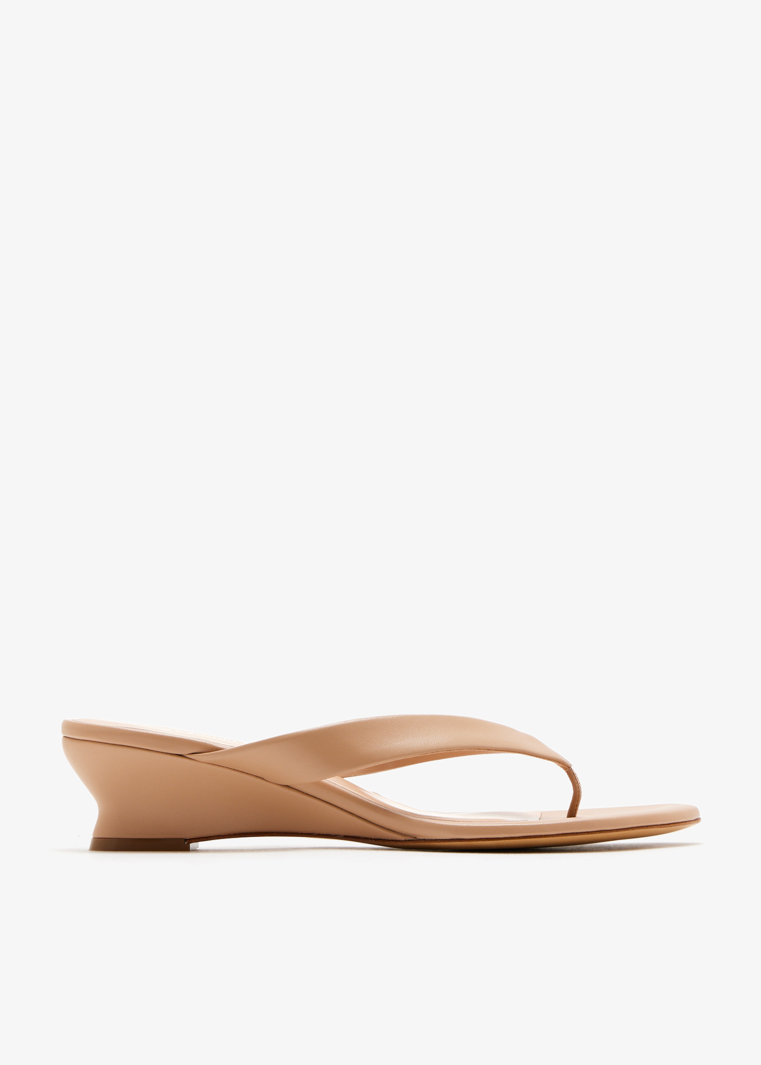 

Micro wedge thong sandals, Beige