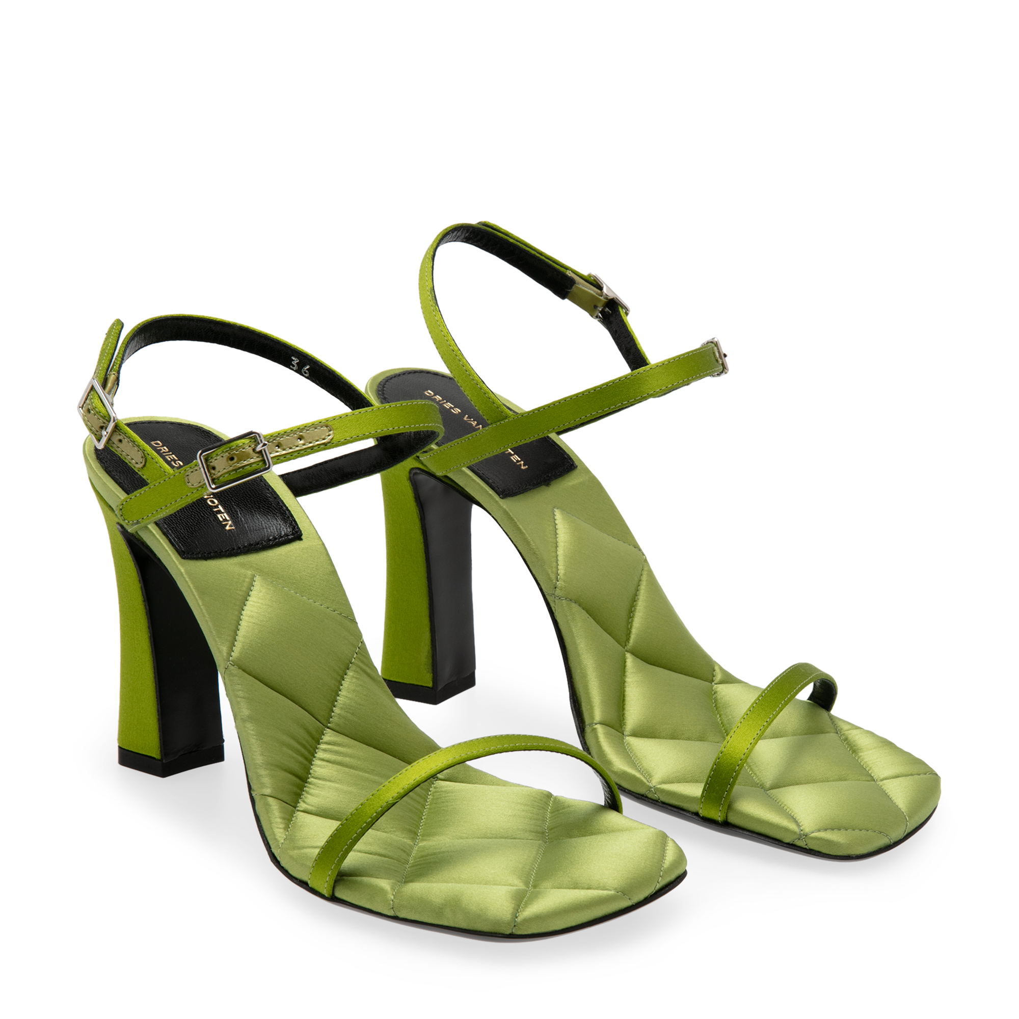 

Satin sandals, Green