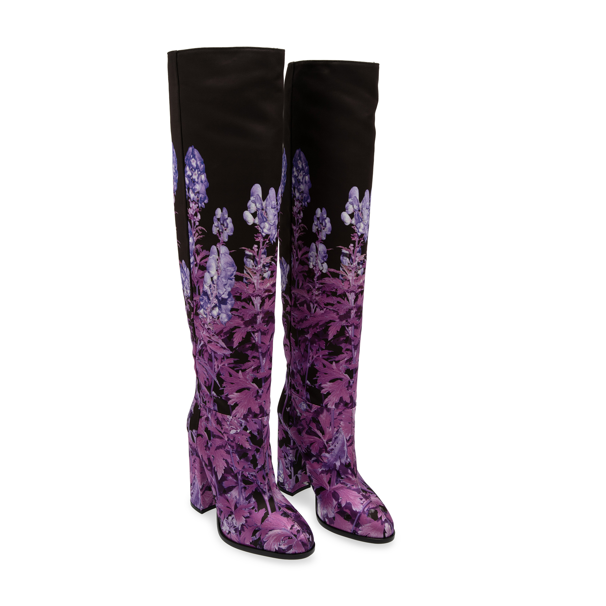 

Satin floral boots, Multi-coloured