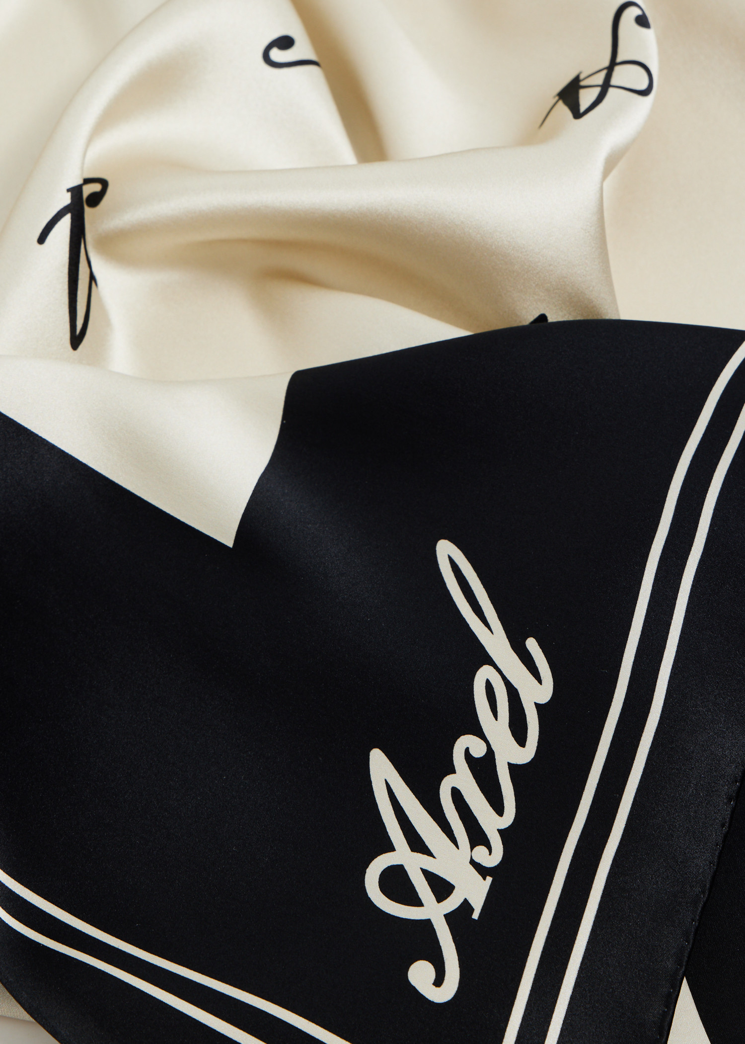 

Signature silk scarf, Black