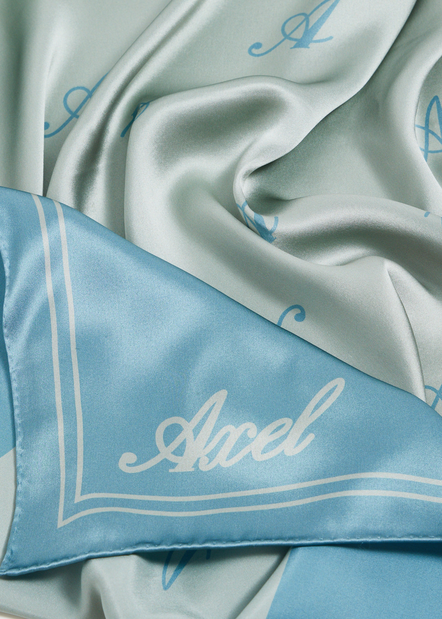 

Signature silk scarf, Blue