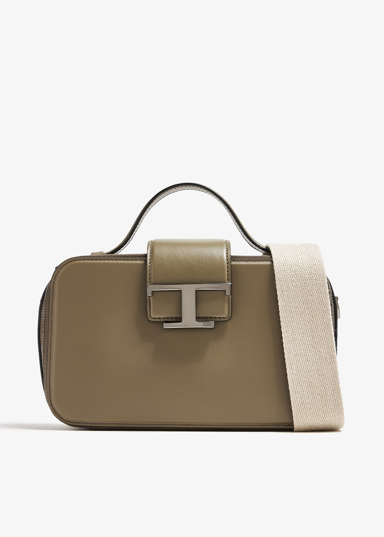 

Leather mini camera bag, Khaki