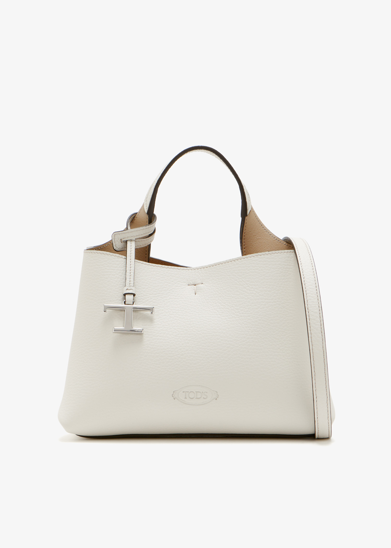 

Leather micro bag, White