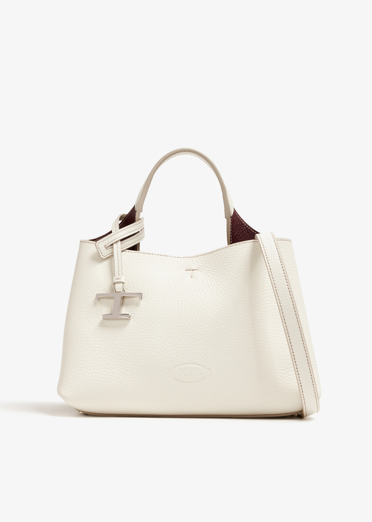 

Leather micro bag, White