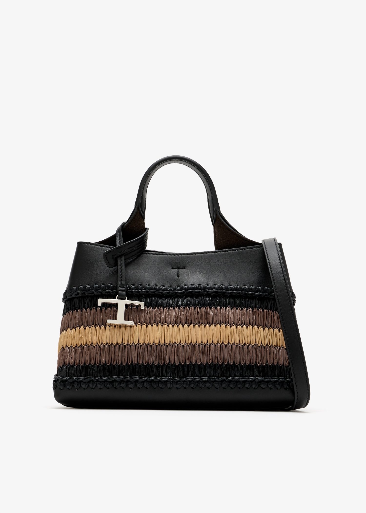 

Raffia micro bag, Black