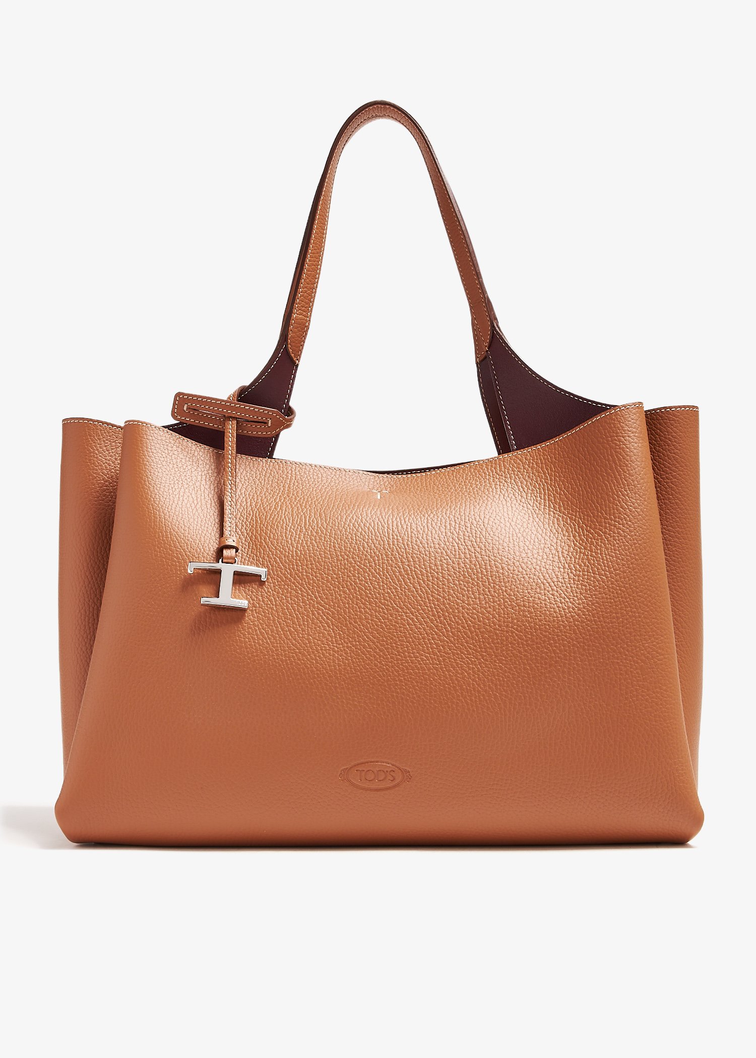 

Leather medium bag, Brown