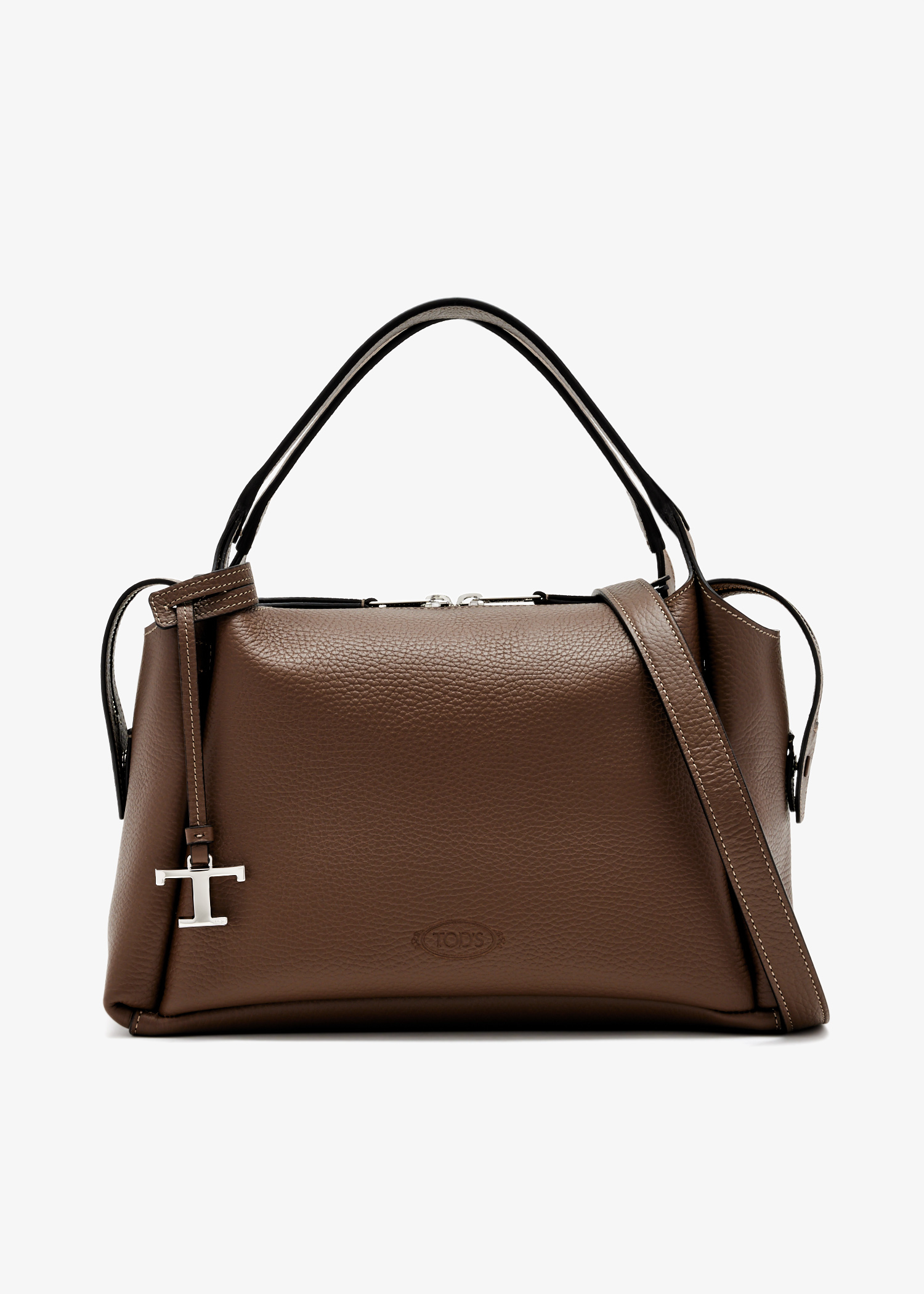 

Small leather bowling bag, Brown