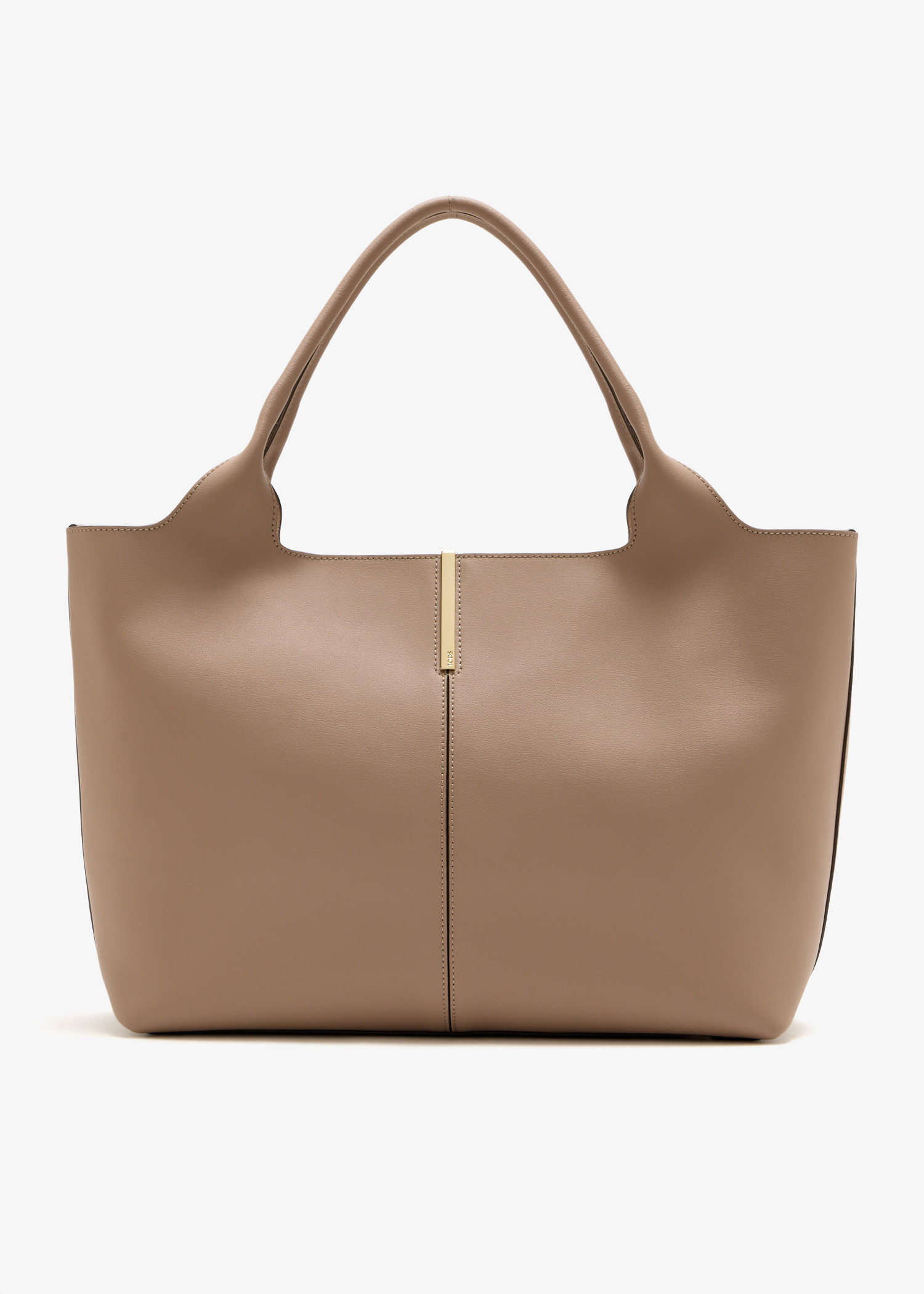 

Leather shopping bag, Taupe