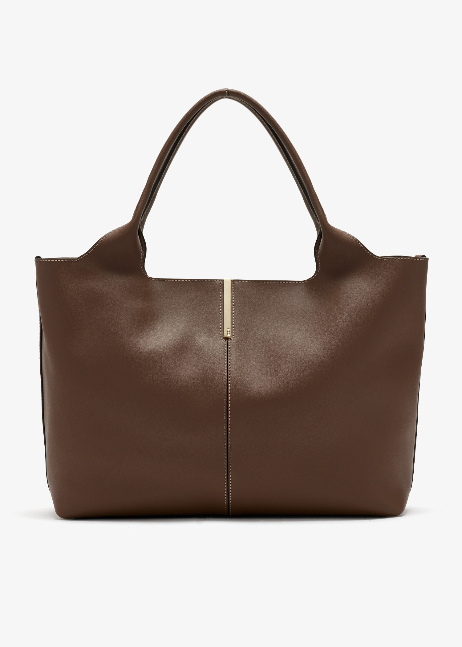 

Leather shopping bag, Brown