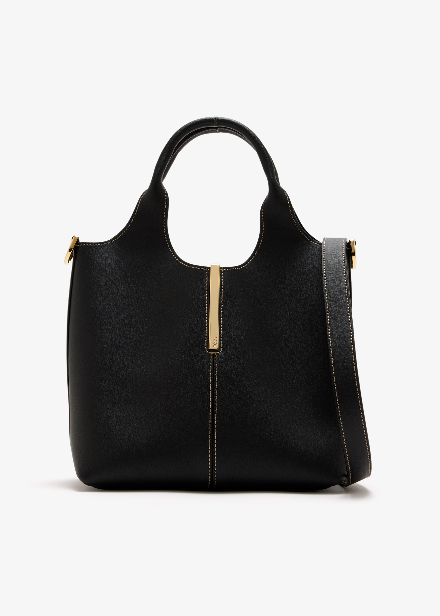 

Leather mini tote bag, Black