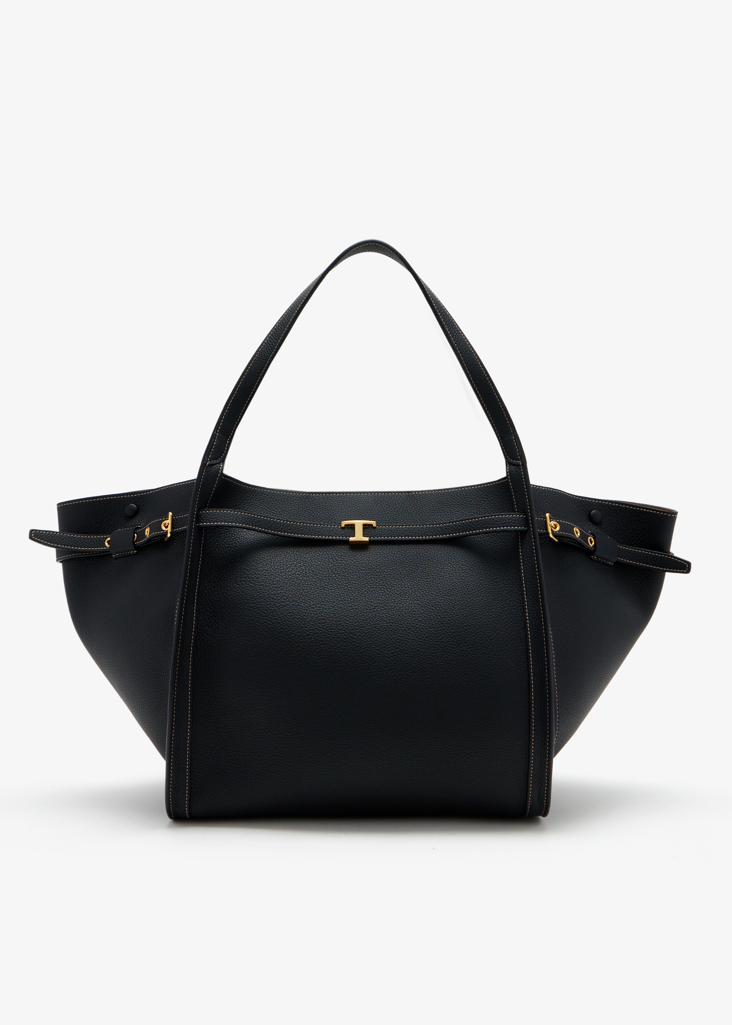 

Leather medium shopping bag, Black