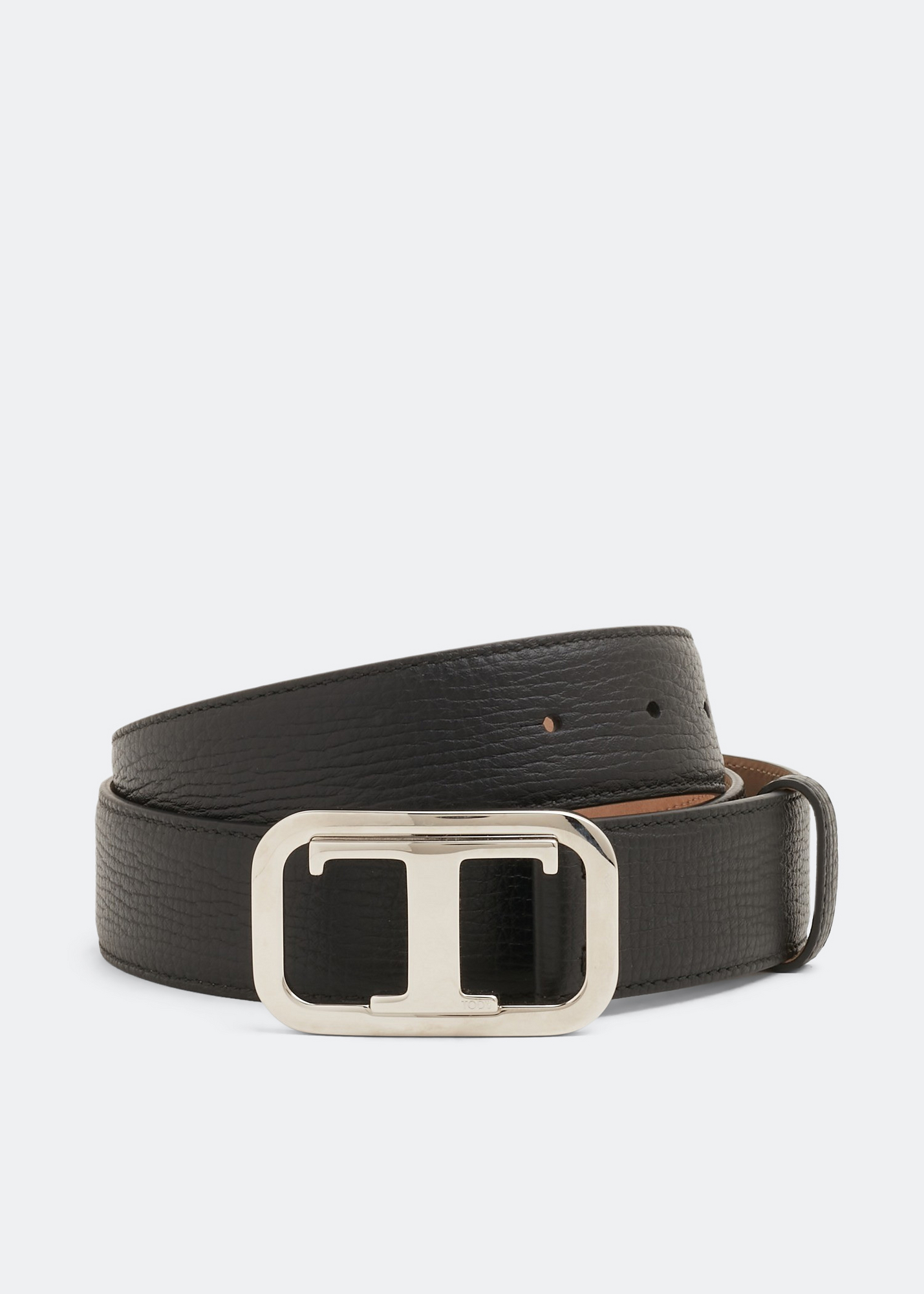 

Monogram leather belt, Black