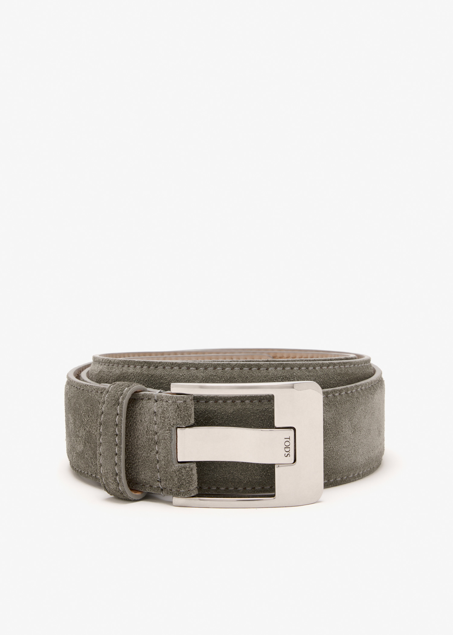 

Suede leather belt, Grey