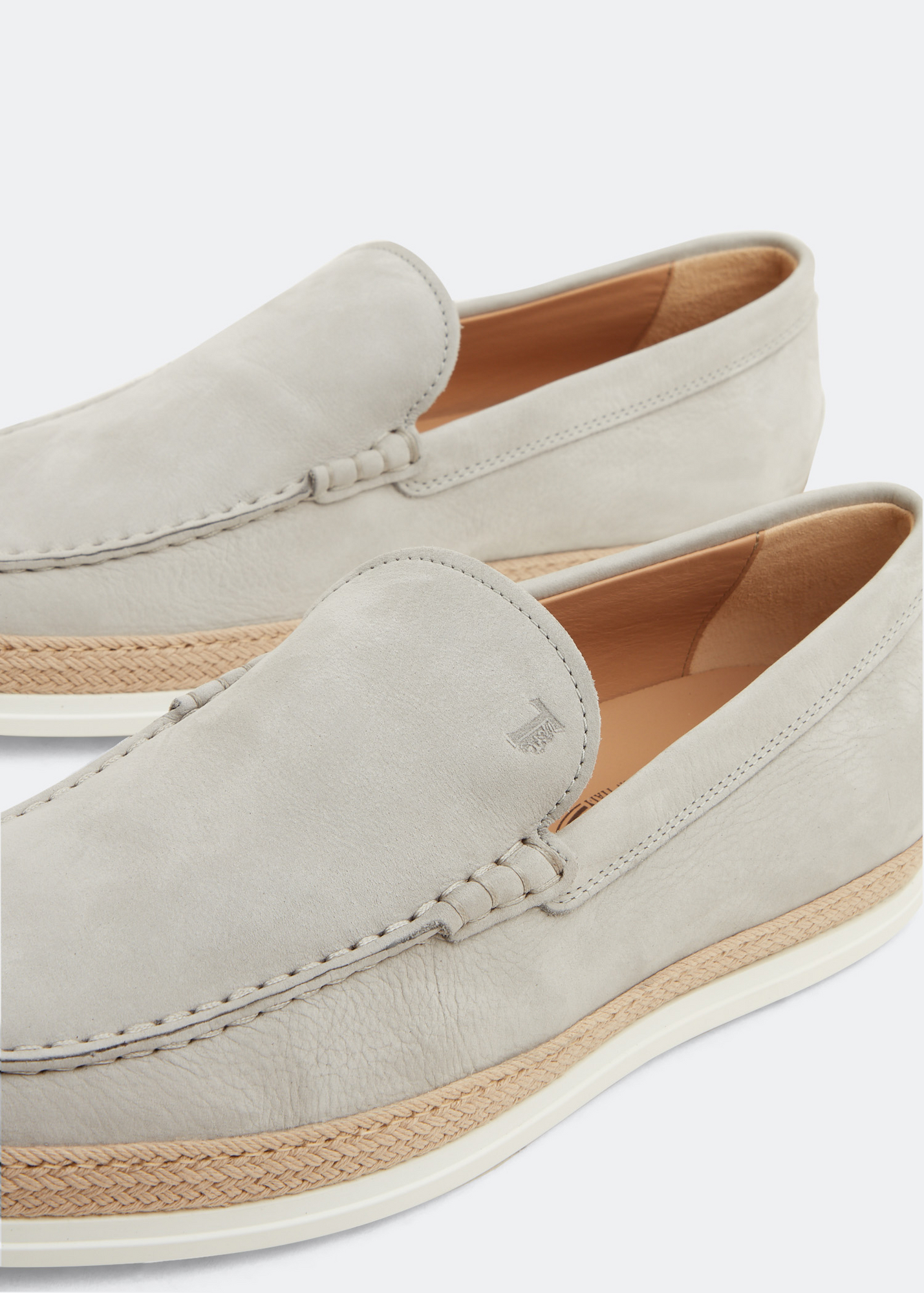 

Leather slip-on loafers, Grey