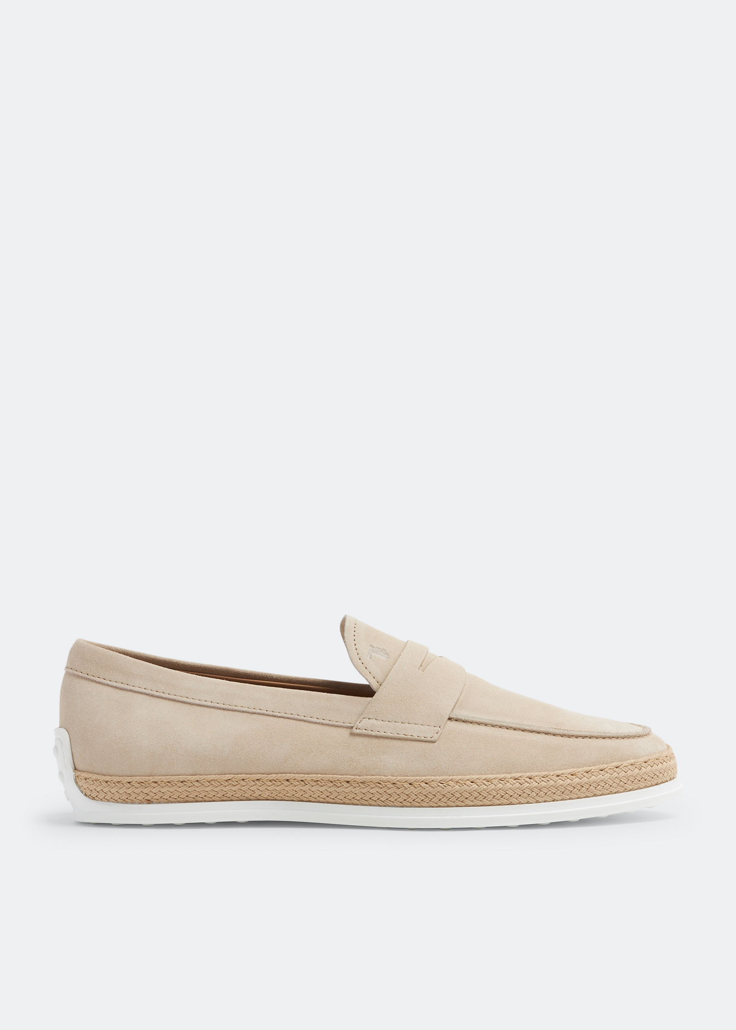 

Suede slip-on loafers, Beige