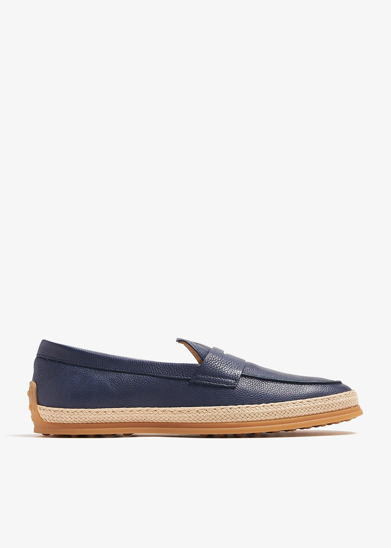 

Leather slip-on loafers, Navy
