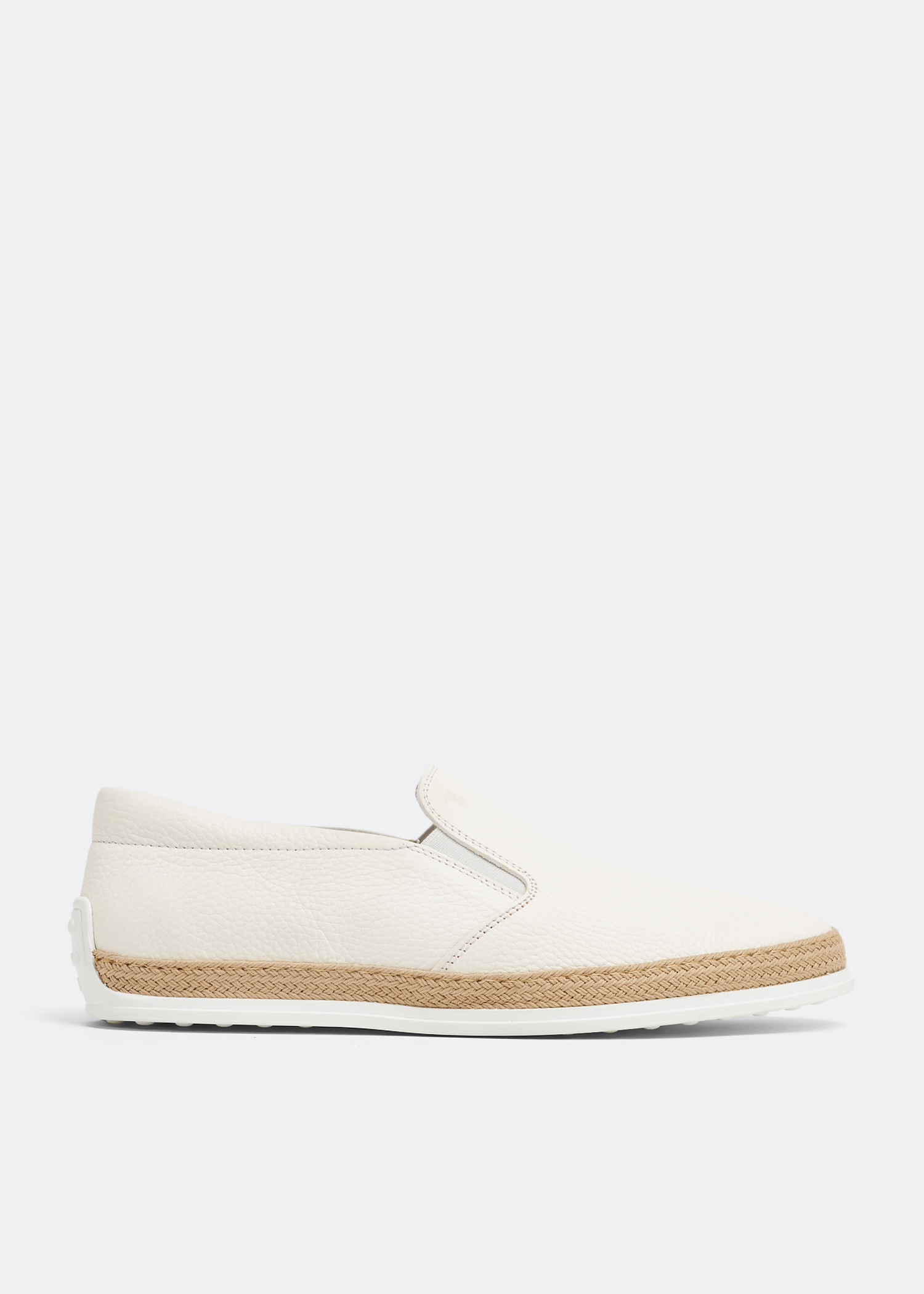 

Leather slip-on loafers, White