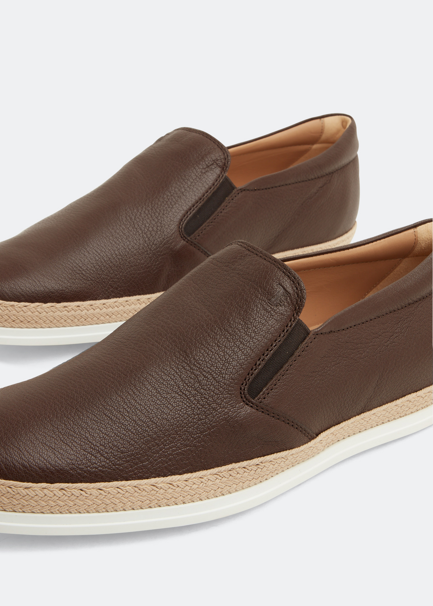 

Leather slip-on loafers, Brown
