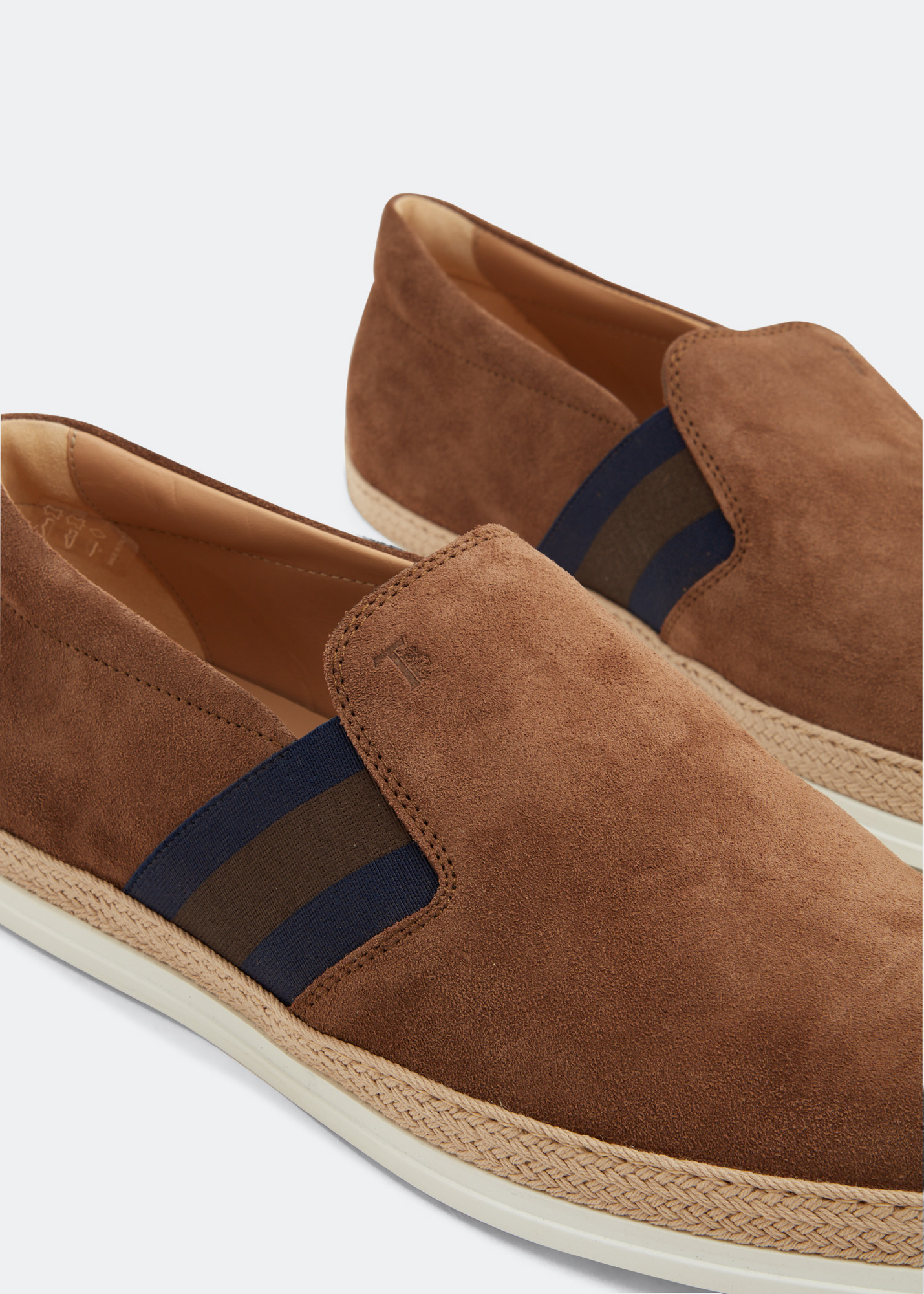 

Suede slip-on loafers, Brown
