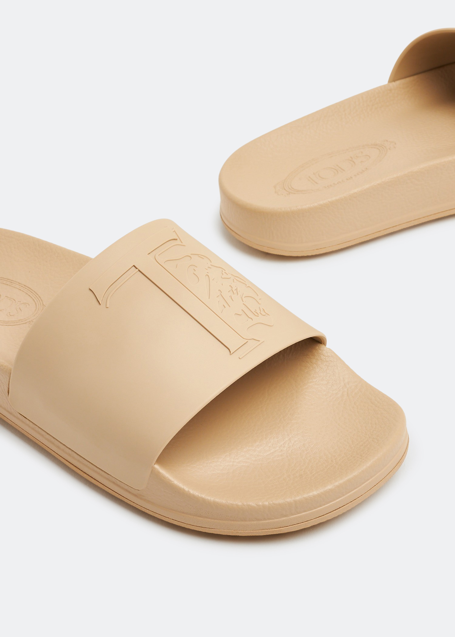 

Monogram rubber slides, Beige