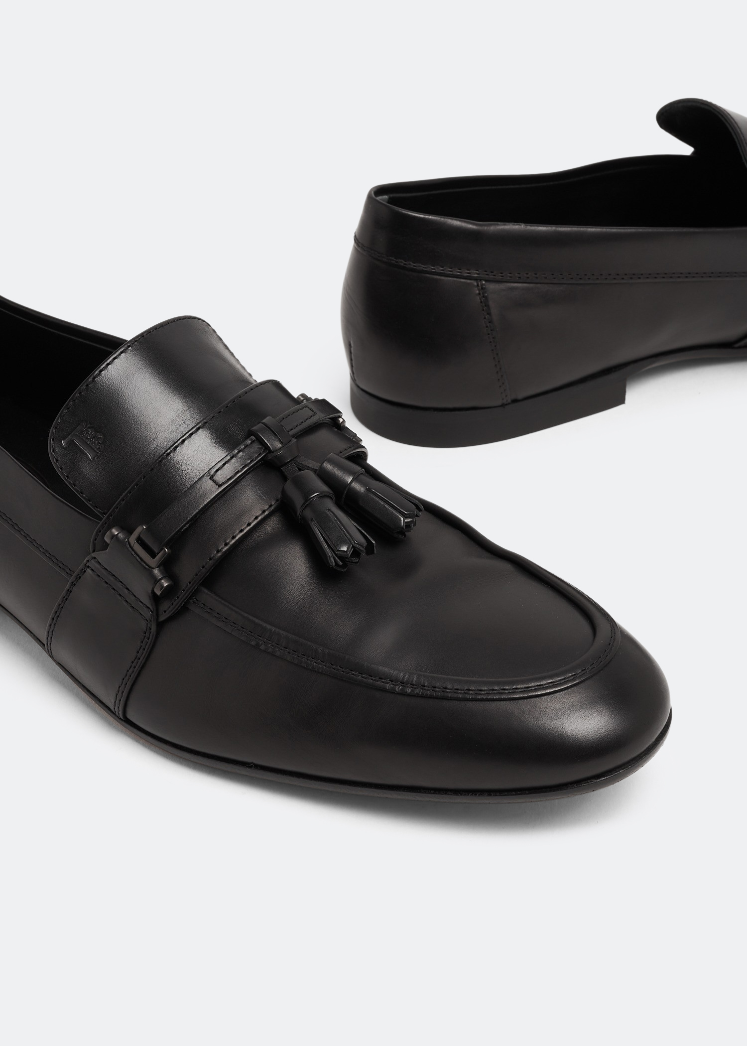 

Leather tassel loafers, Black