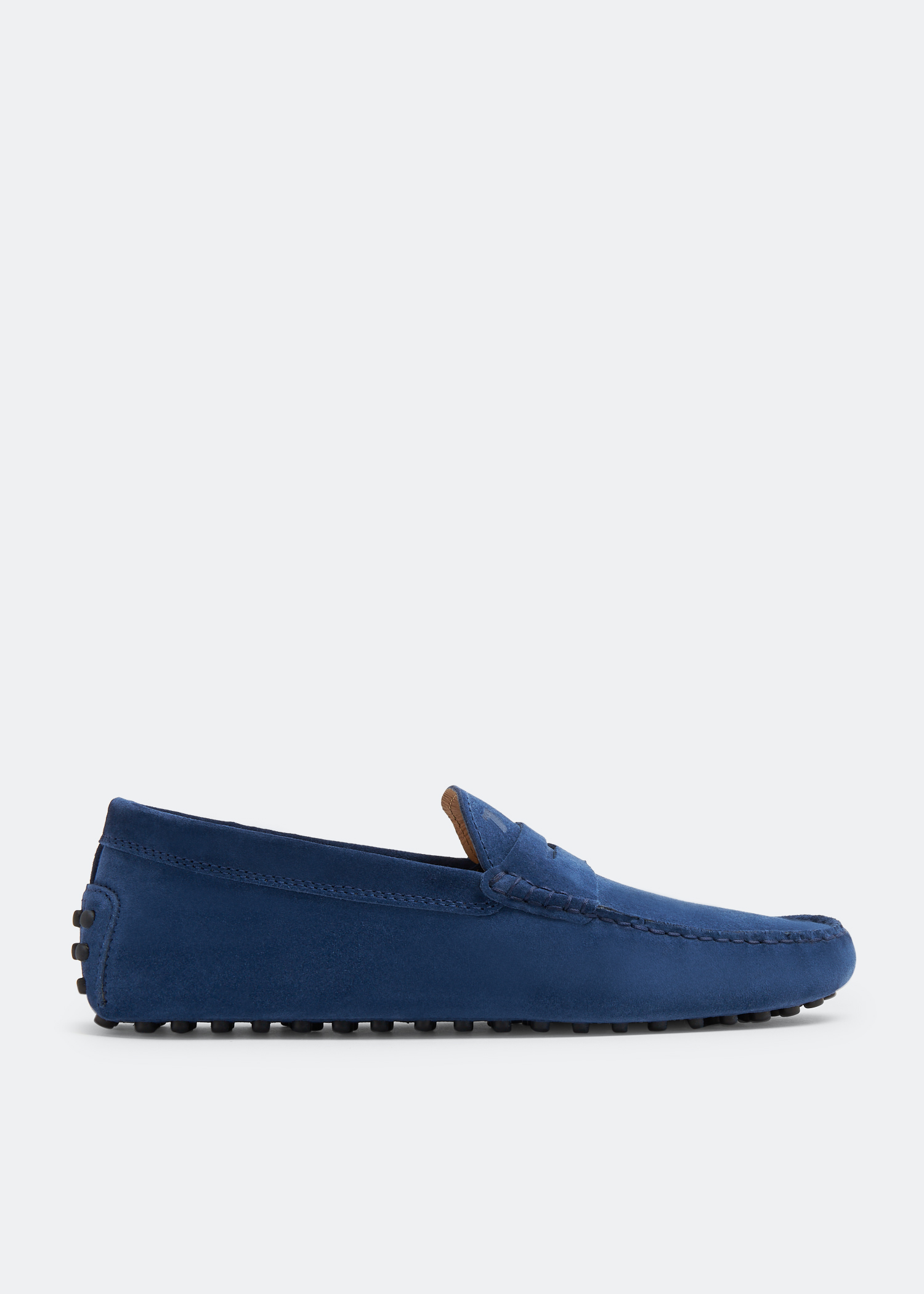 Blue leather driving shoes store